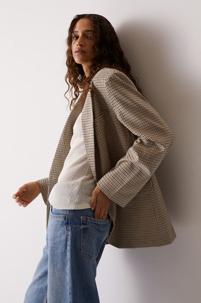 Oversized blazer - Brown/Dogtooth-patterned/Black/Beige/Checked - 4