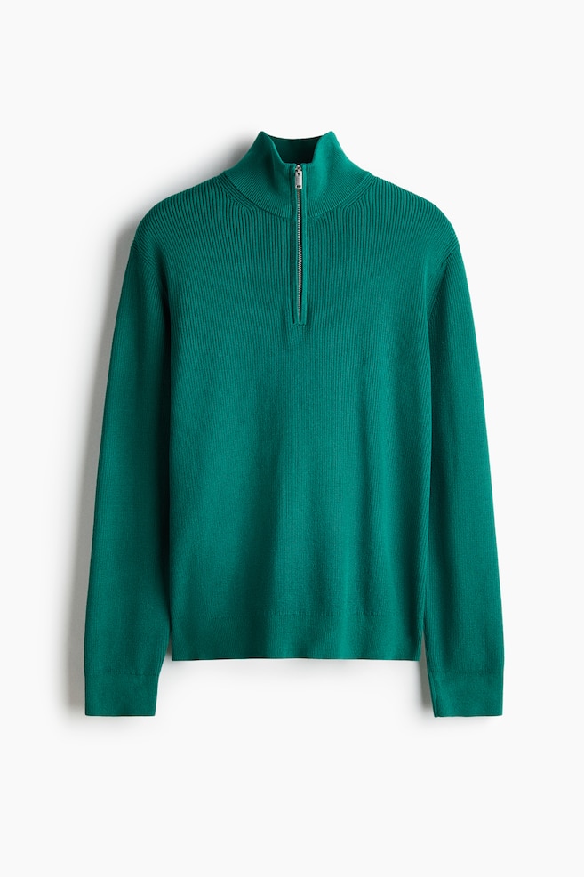 Regular Fit Zip-top jumper - Dark green/Navy blue/Dark grey/Black/Navy blue/Striped/Cream/Dark red - 1