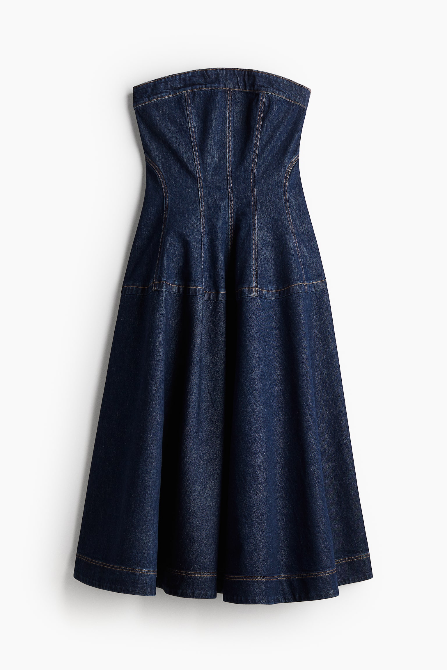 Denim bandeau dress - Dark denim blue - 2