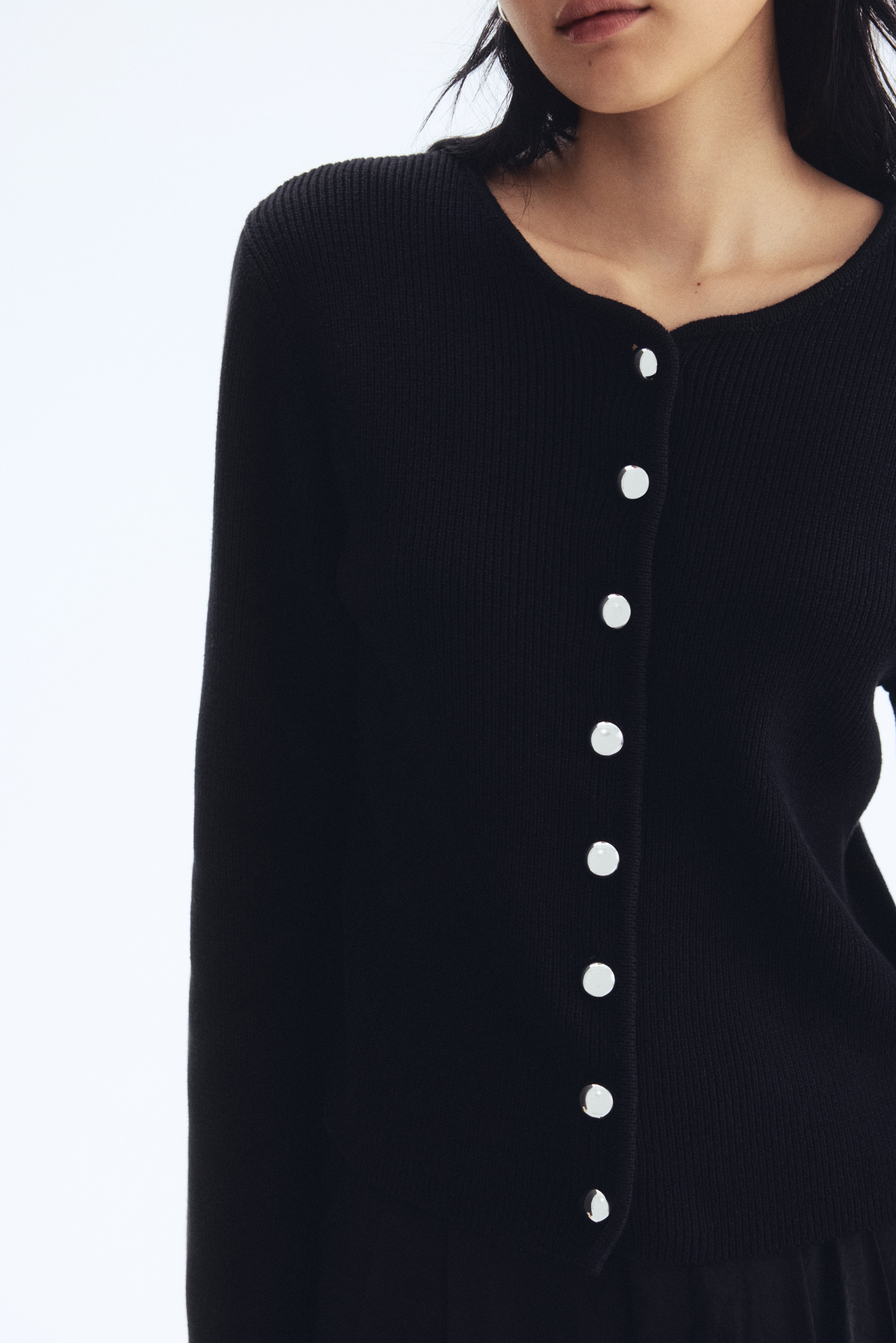 Rib-knit cotton cardigan