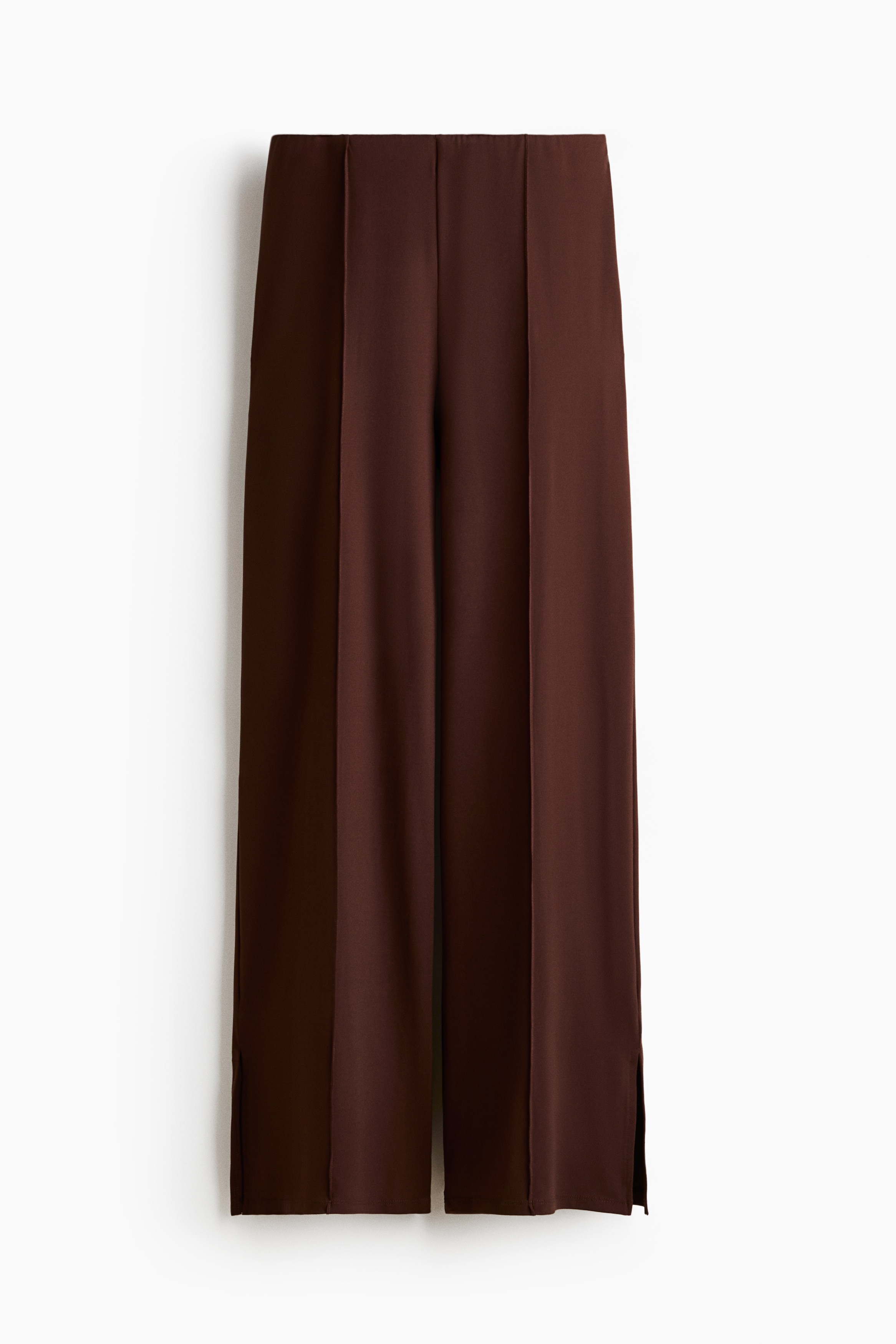 Pantalón ancho con pliegues al frente - Café oscuro