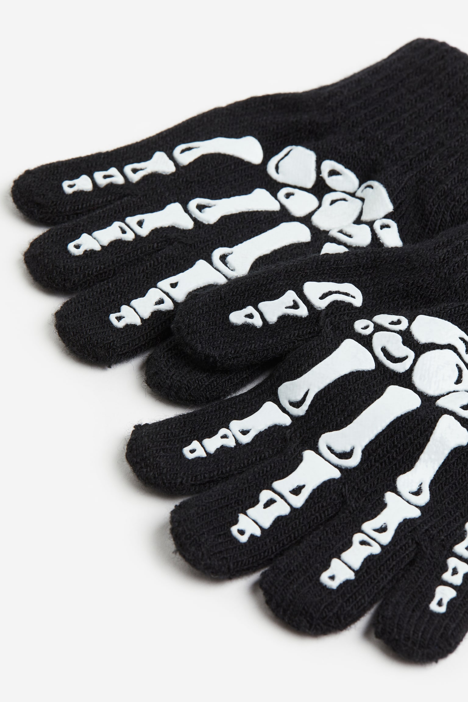 Printed gloves - Black/Skeleton - 2