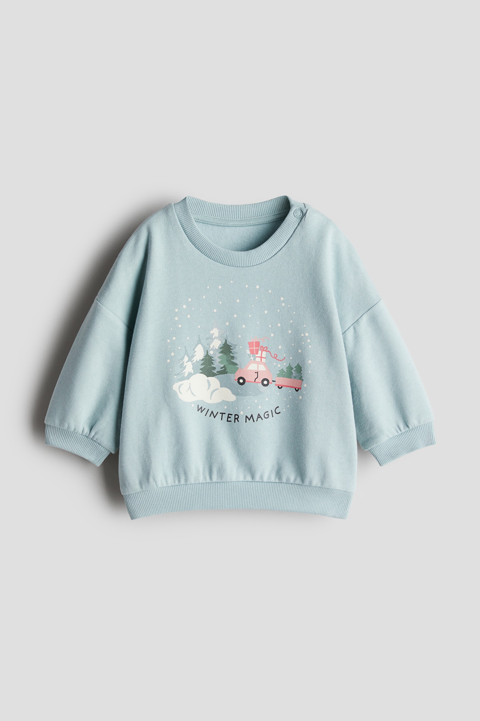 Printed sweatshirt - Turquoise/Winter magic/Light pink/Spotted/Dark grey/Ice skates - 1