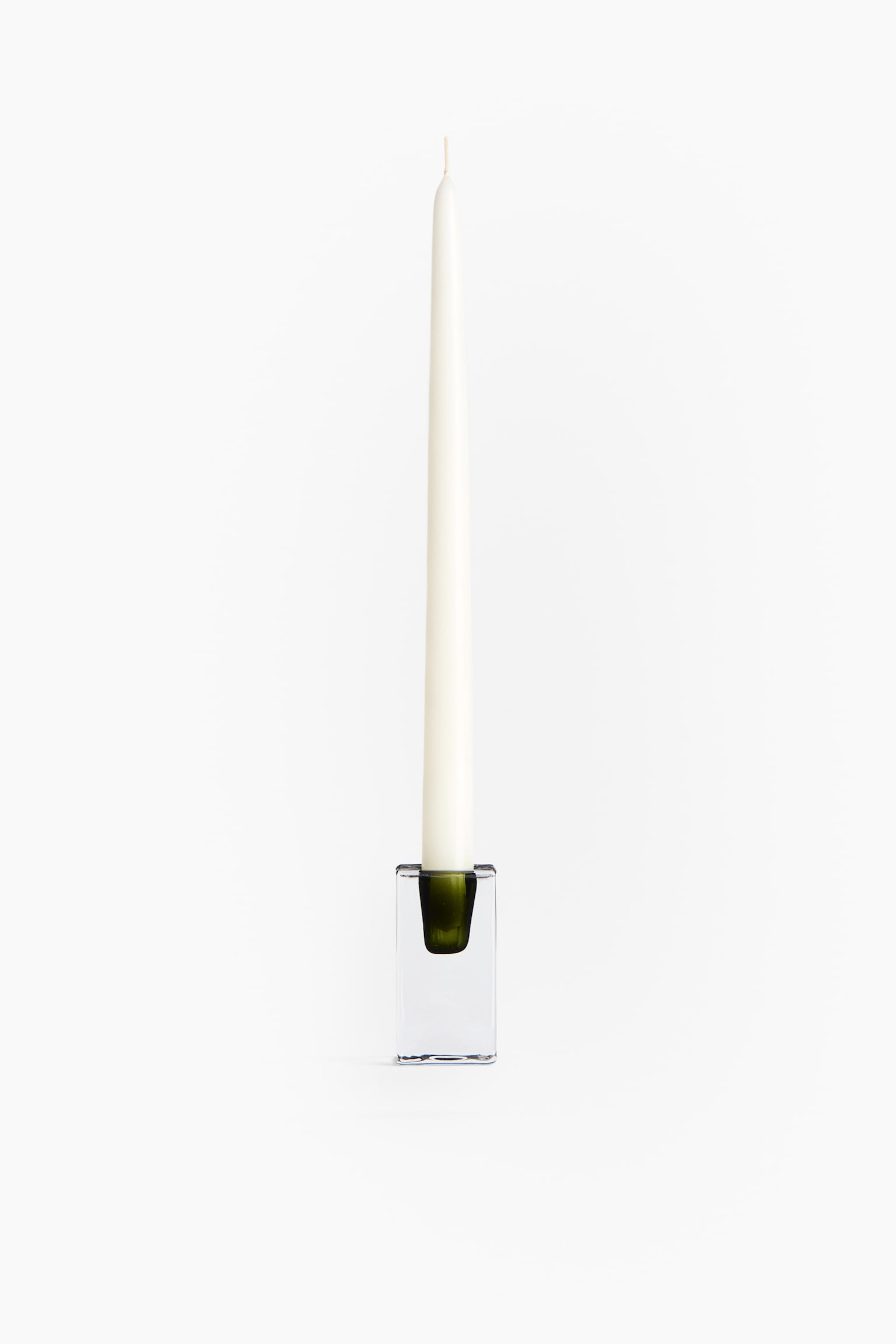 Glass Candlestick - Green/transparent/Red/transparent/Gray/transparent