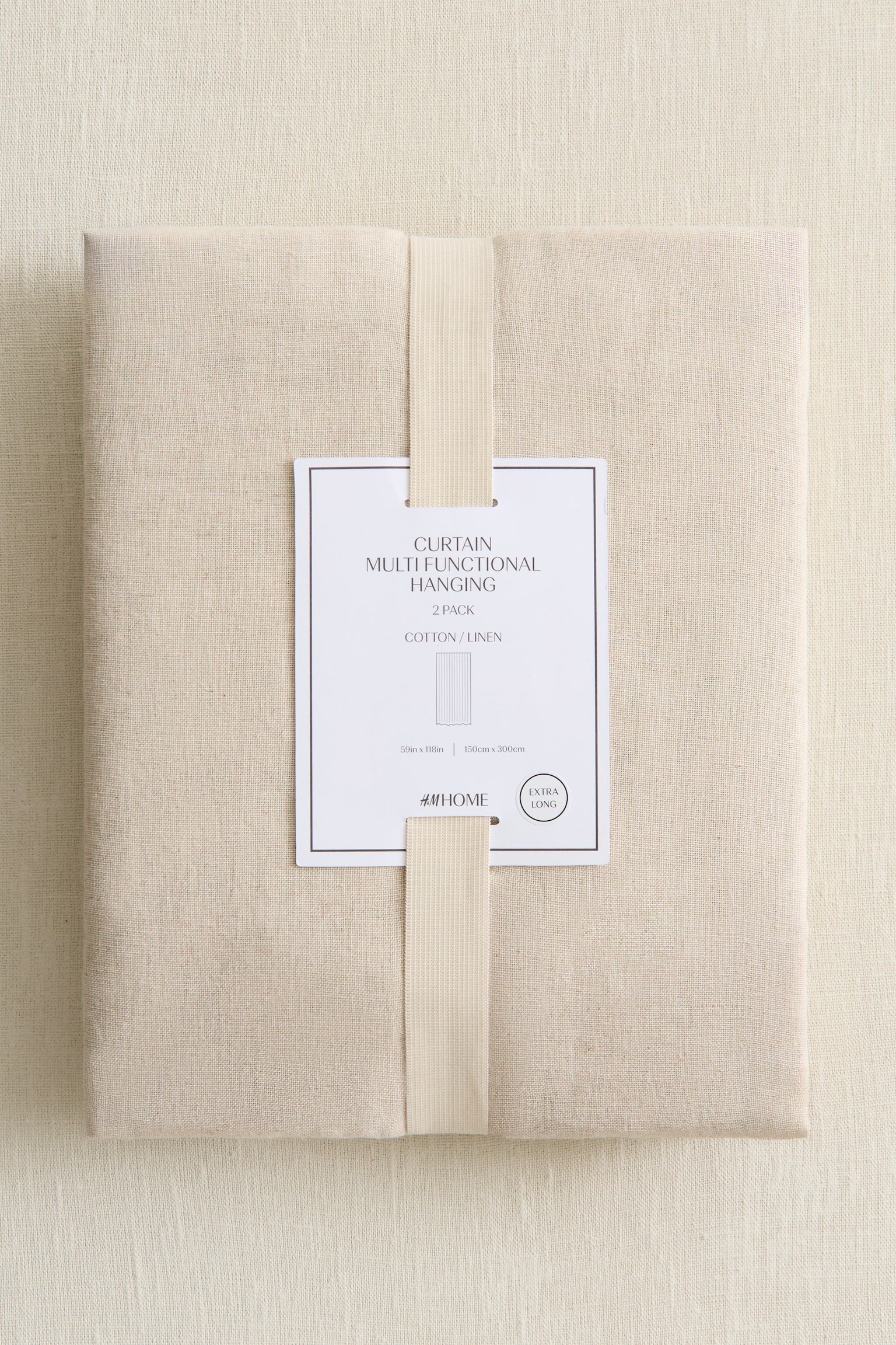 2-pak lange gardinfag i hørblanding - Beige/Beige/Lyseblå/Hvid/Salviegrøn - 4