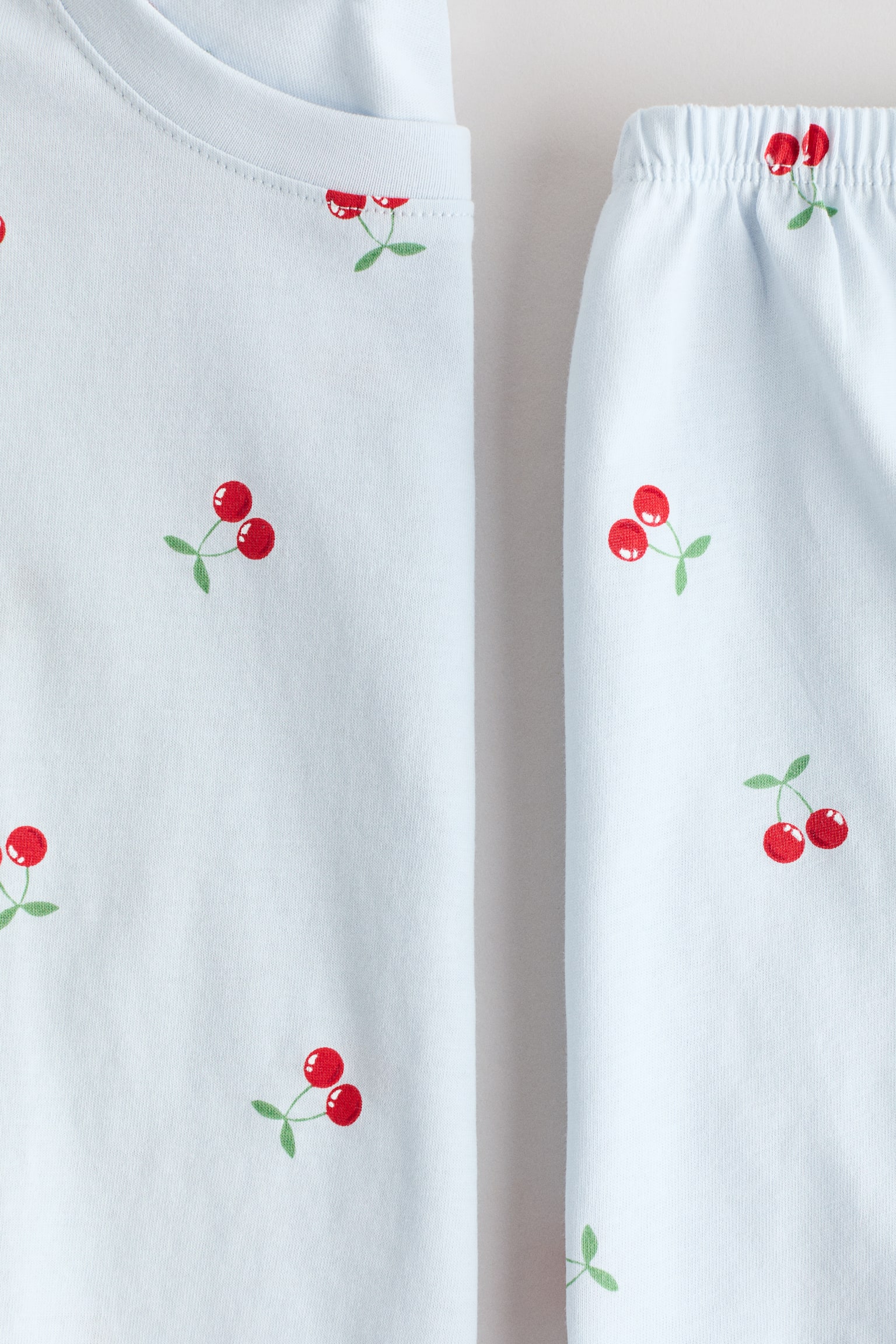 Cotton pyjamas - Light blue/Cherries/Pink/Lemons/Light grey marl/Comfy/White/Gingham check/White/Strawberries/Cream/Floral/Light blue/Limones/Dusty blue/6/Light blue/Floral/Pink/Love/Light grey marl/Hearts - 2