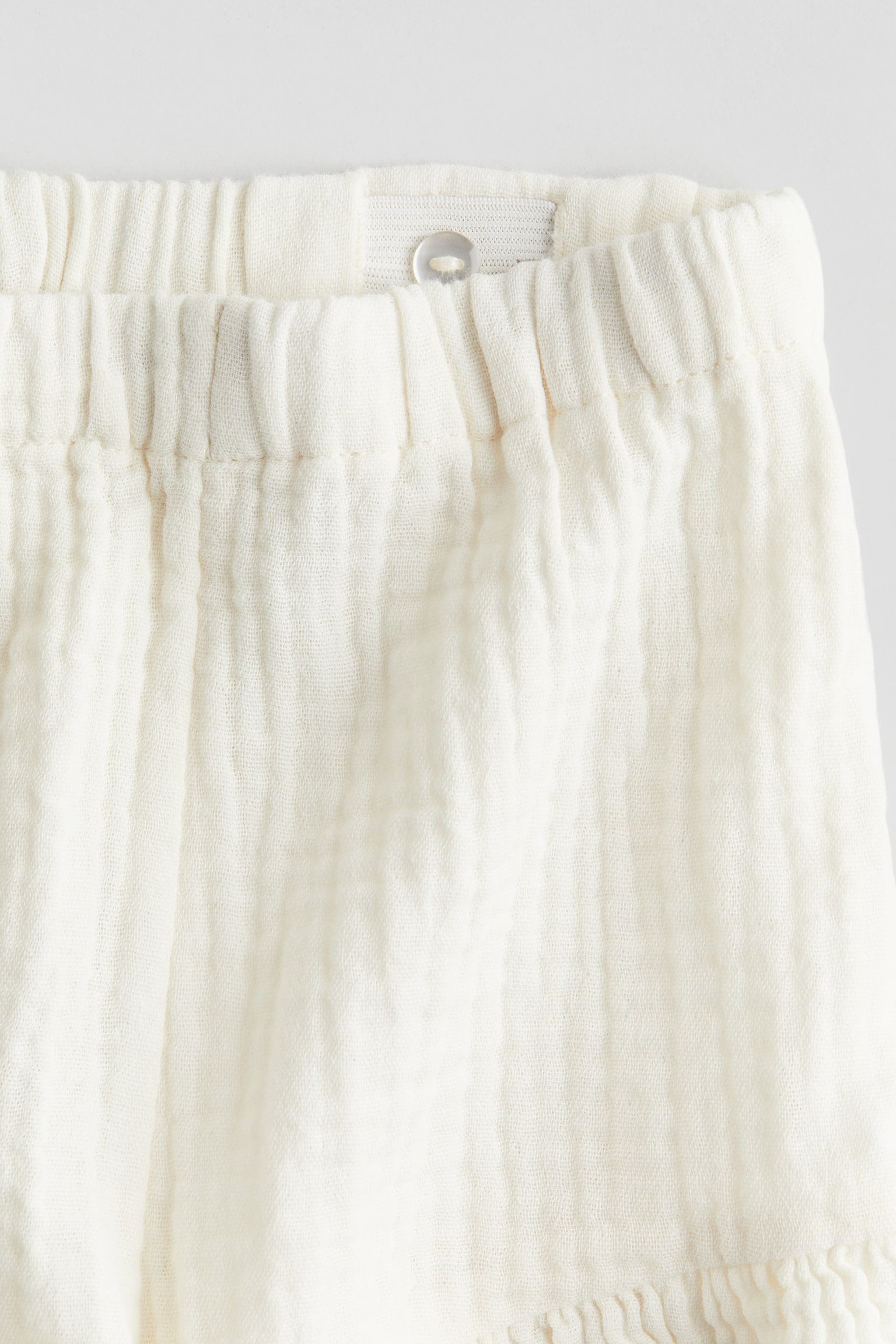 Cotton muslin shorts - Cream/Brown - 2