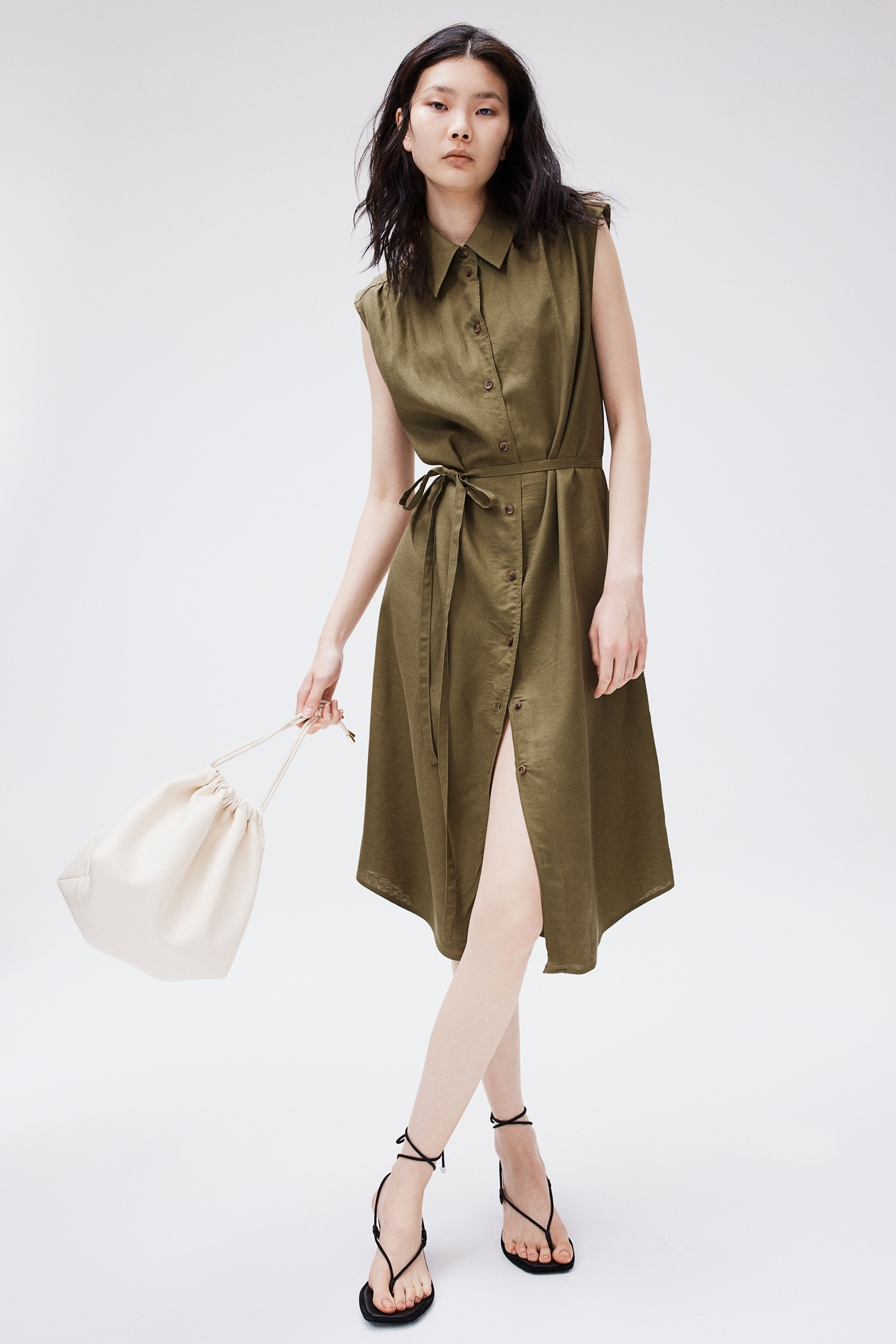 Ladies khaki shirt dress online