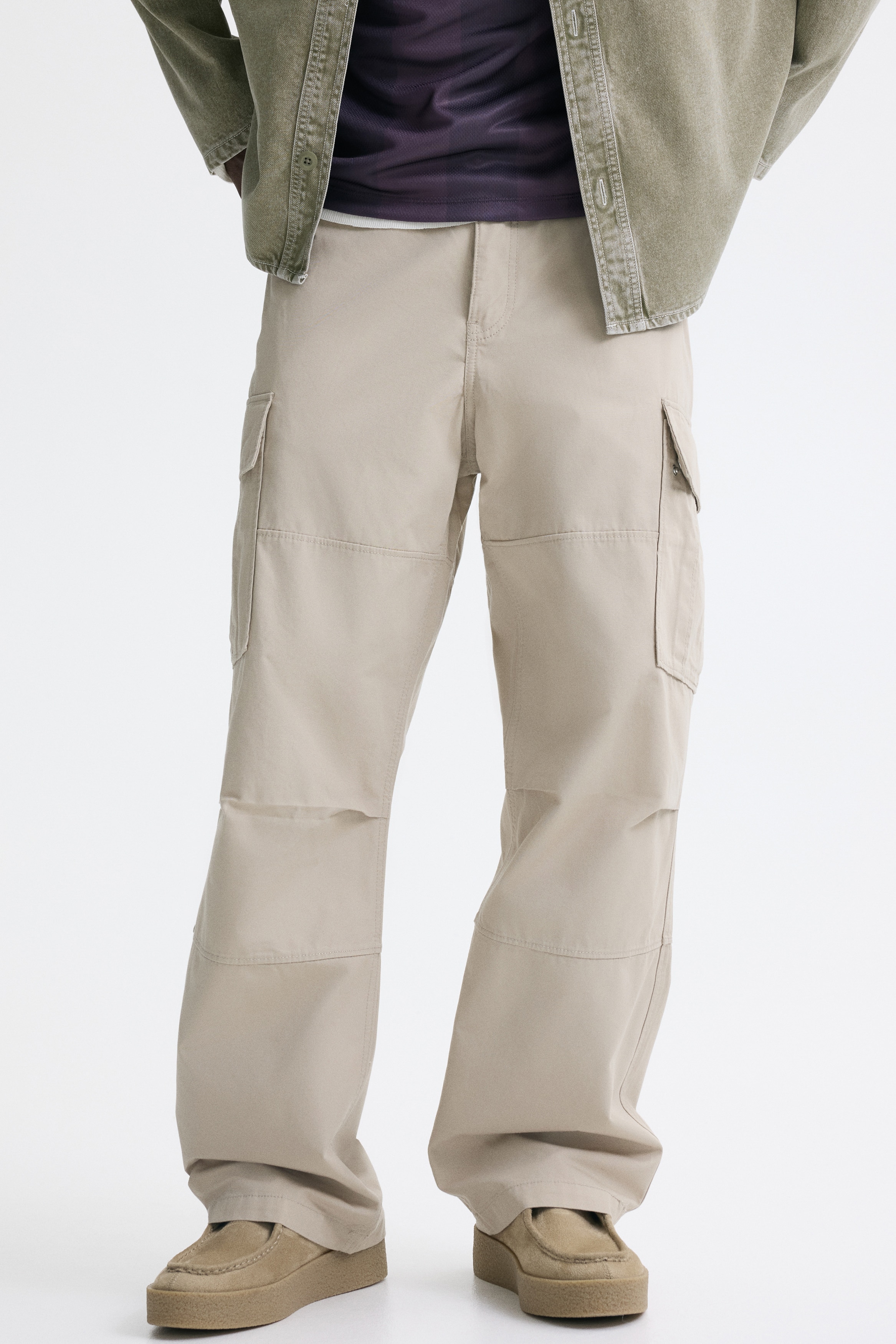 Relaxed Fit Cotton cargo trousers