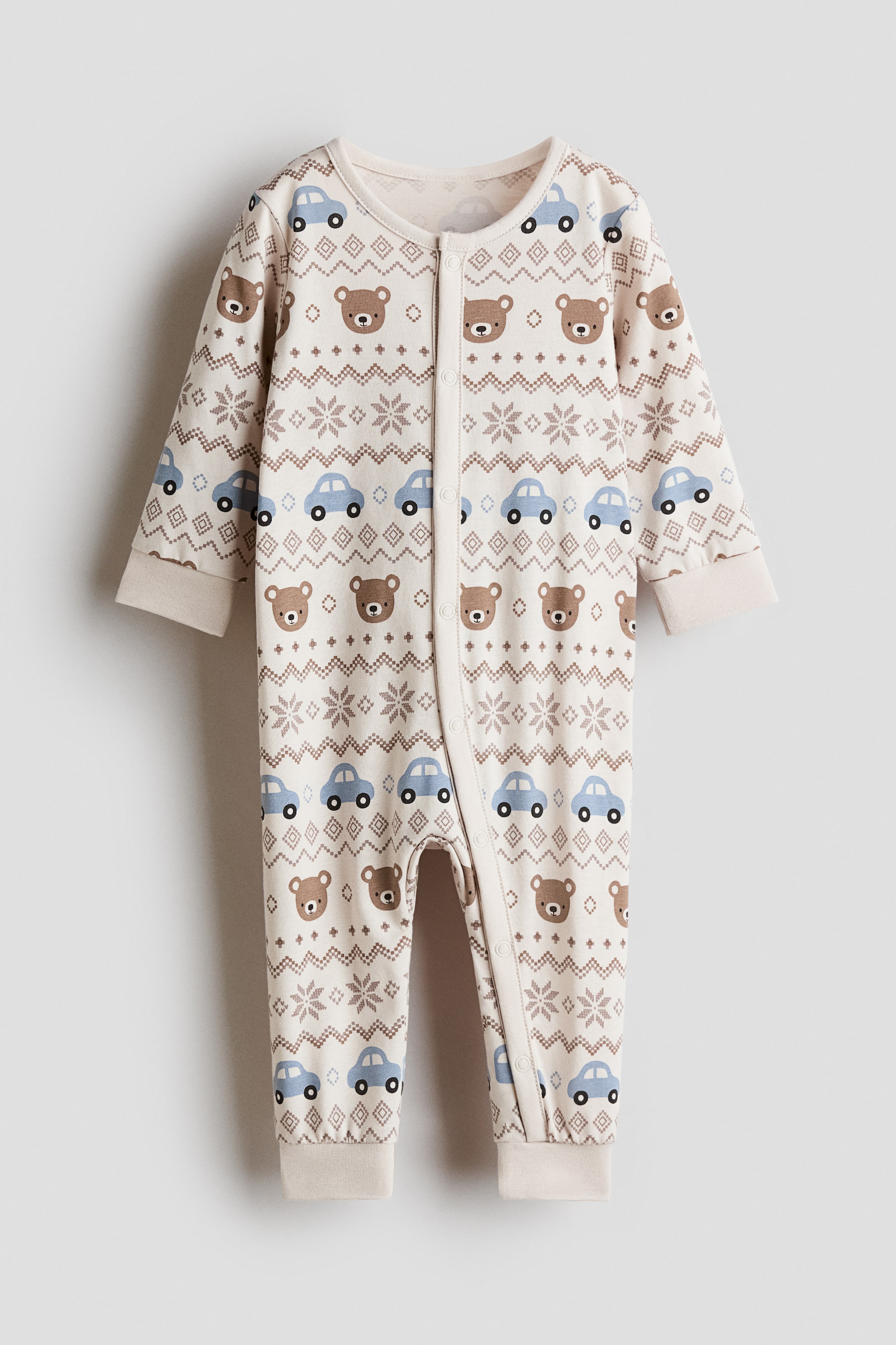 View larger image: Patterned sleepsuit - Light beige/Bears - Kids | H&M 1