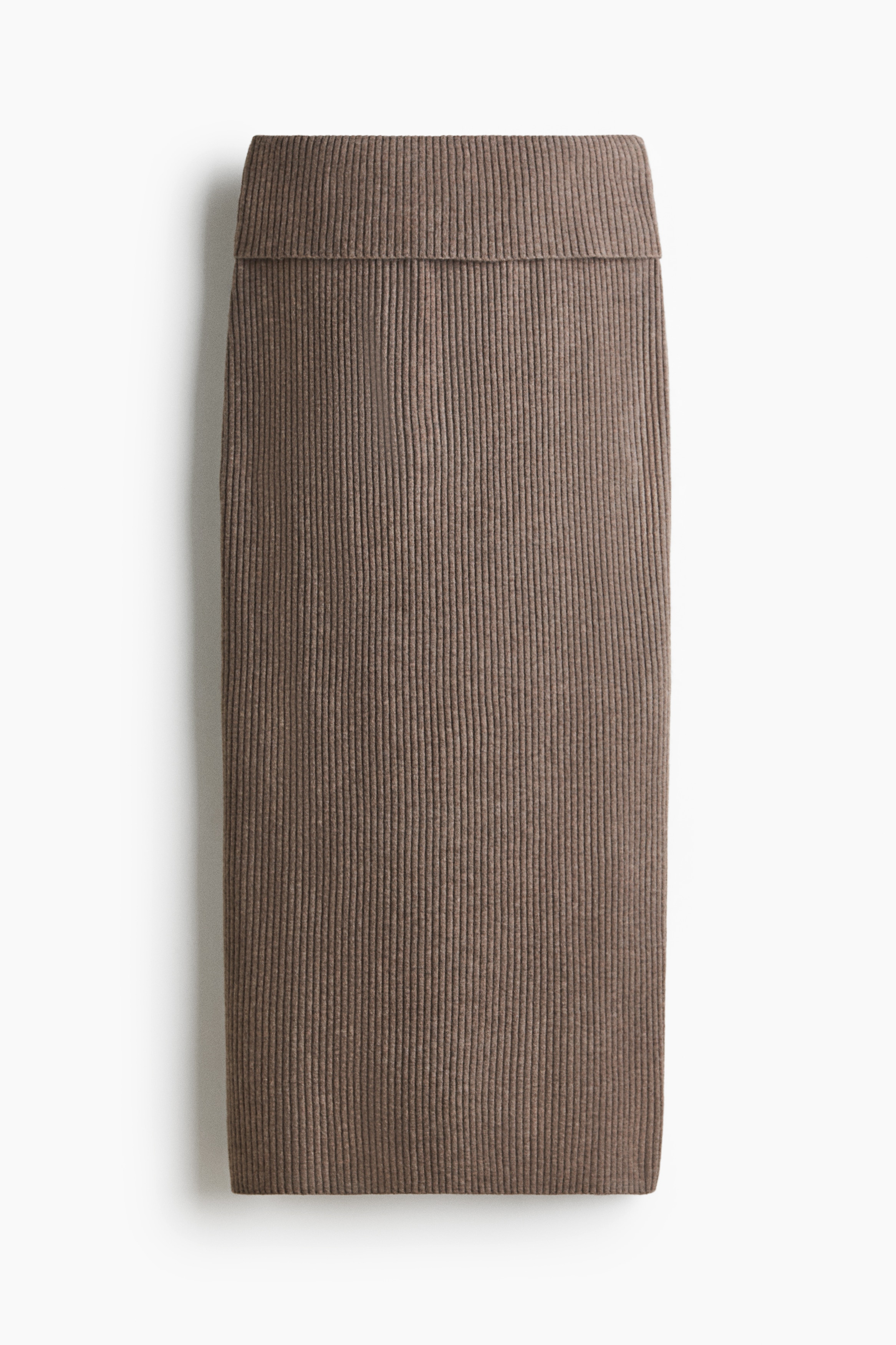 Rib-knit midi skirt - Mole/Dark brown
