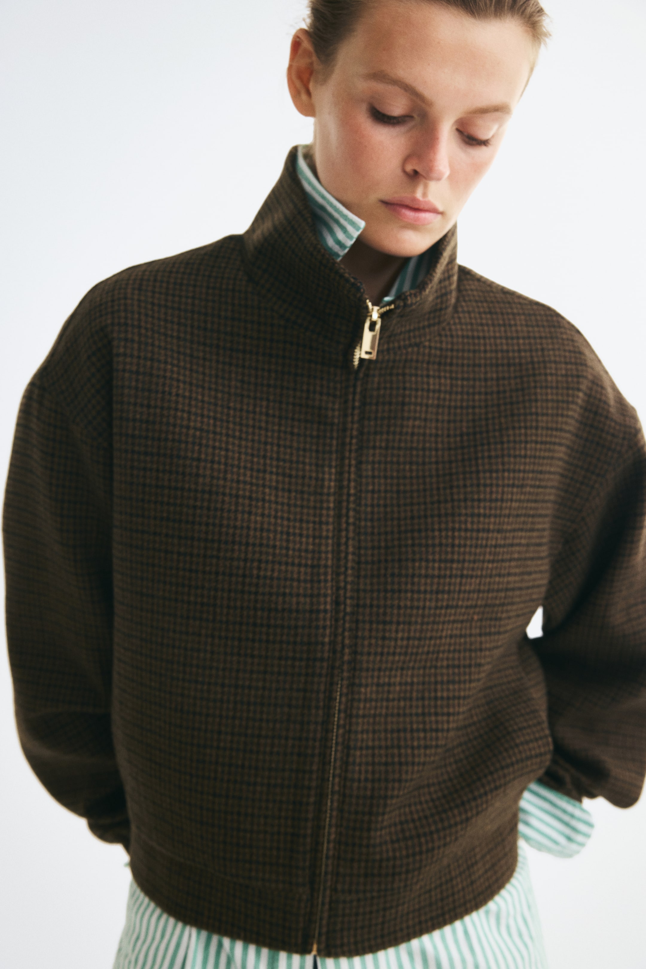 Женские куртки H&M Stand-Up Collar Wool-Blend Jacket — фото 4