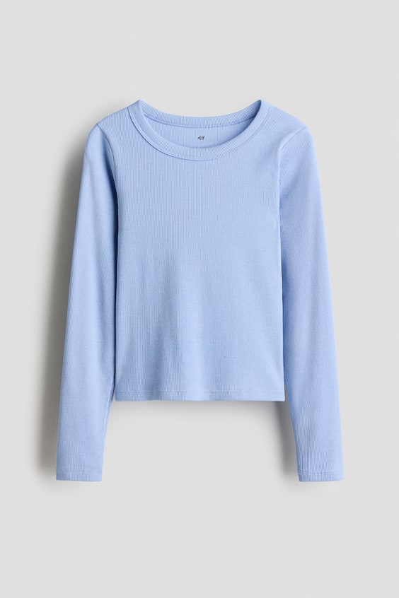 Детские топы H&M Ribbed Cotton Jersey Top