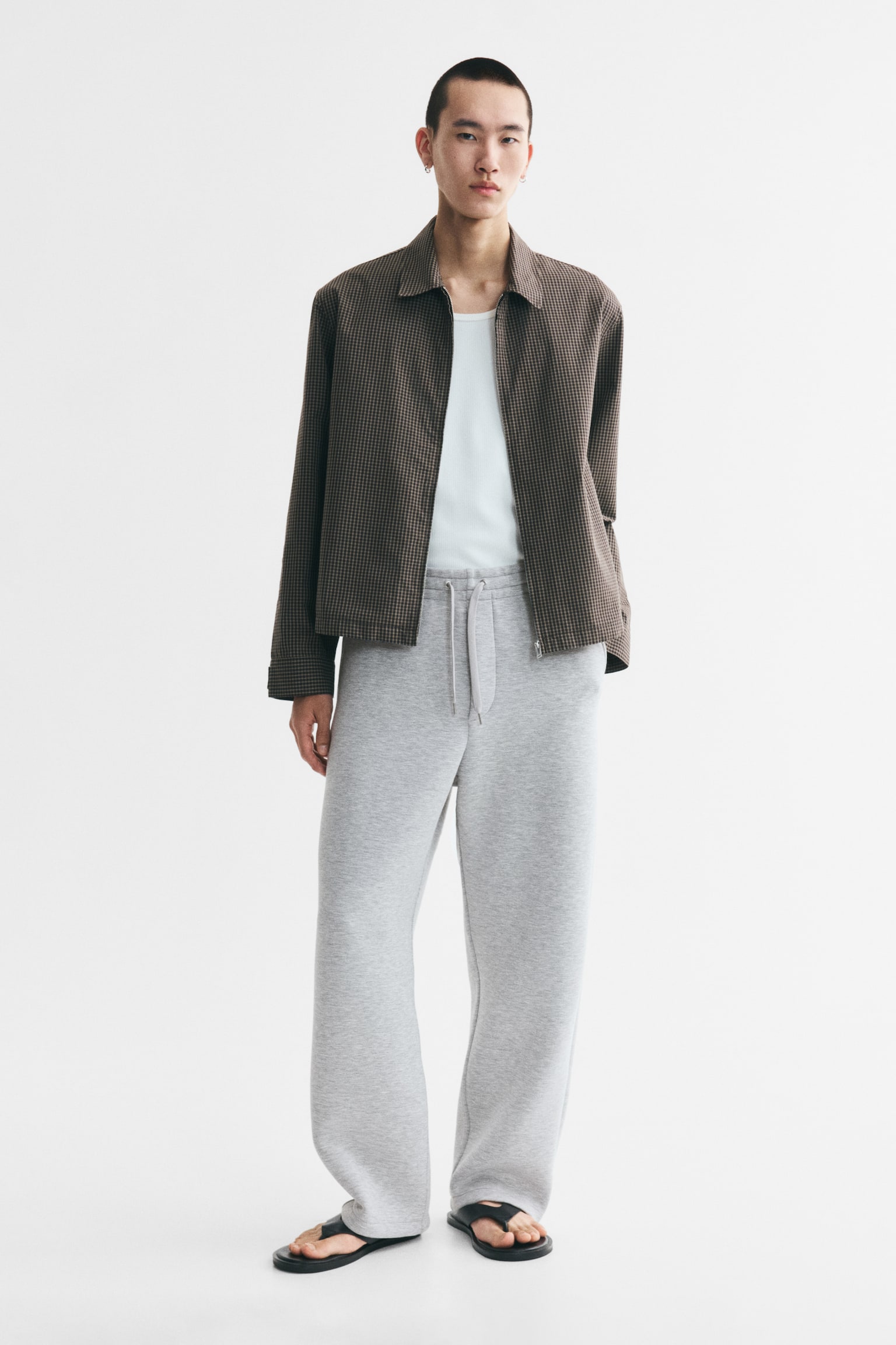 Relaxed Fit Scuba barrel joggers - Grey marl/Black - 1