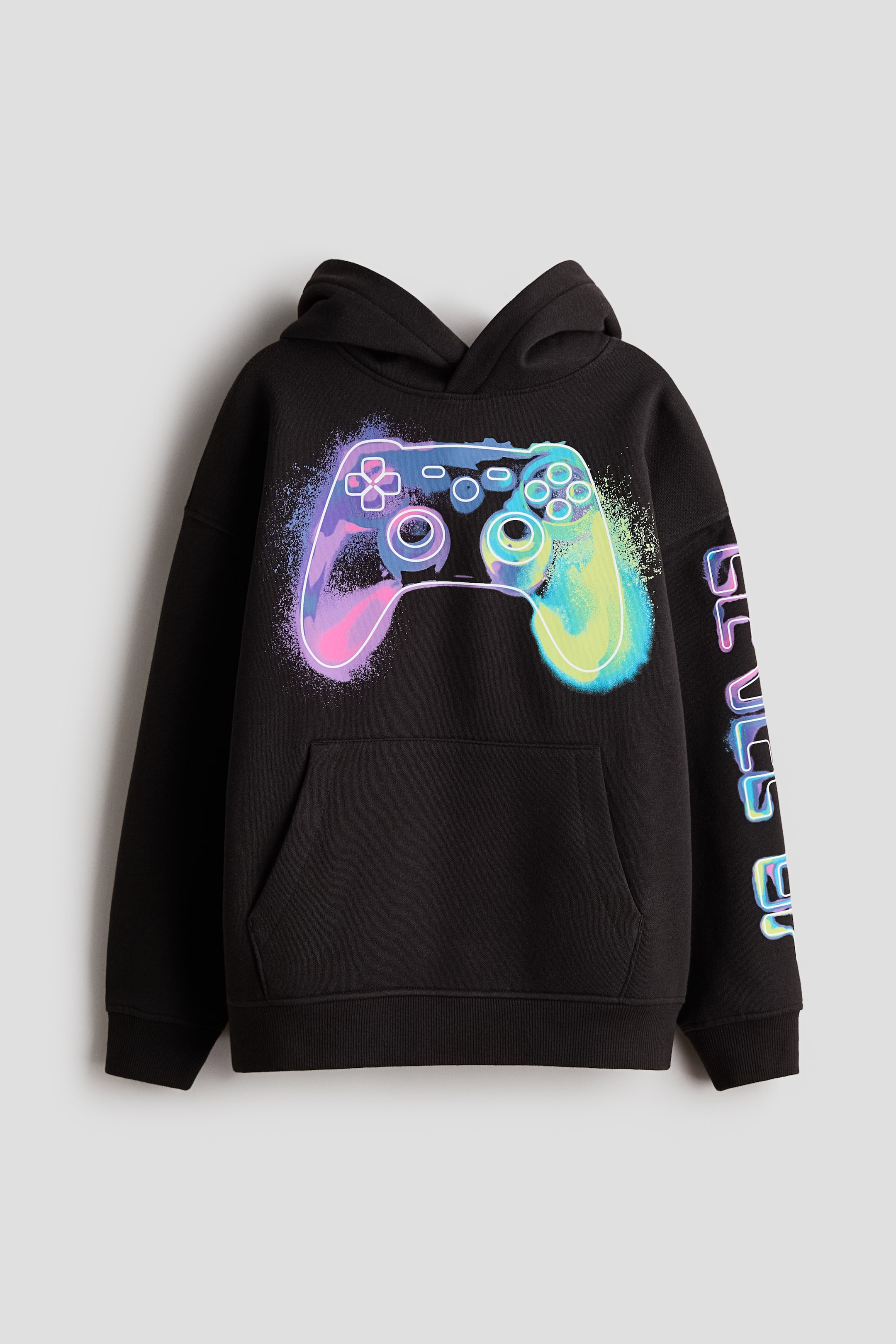 Ampliar la imagen: Sudadera con gorro - Negro/Control de videojuego - Kids | H&M MX 1