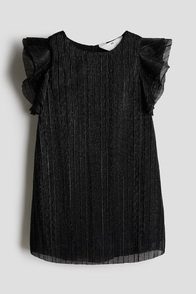 Robe trapèze plissée - Noir - 1