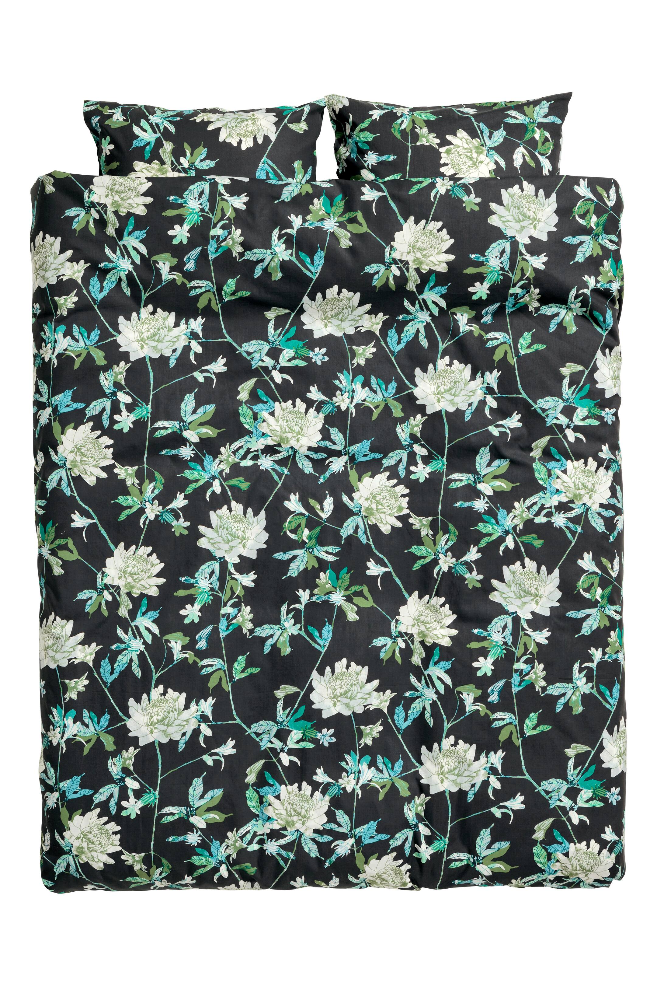 Agrandir l'image: Parure de couette - Noir/vert - Home All | H&M FR 1