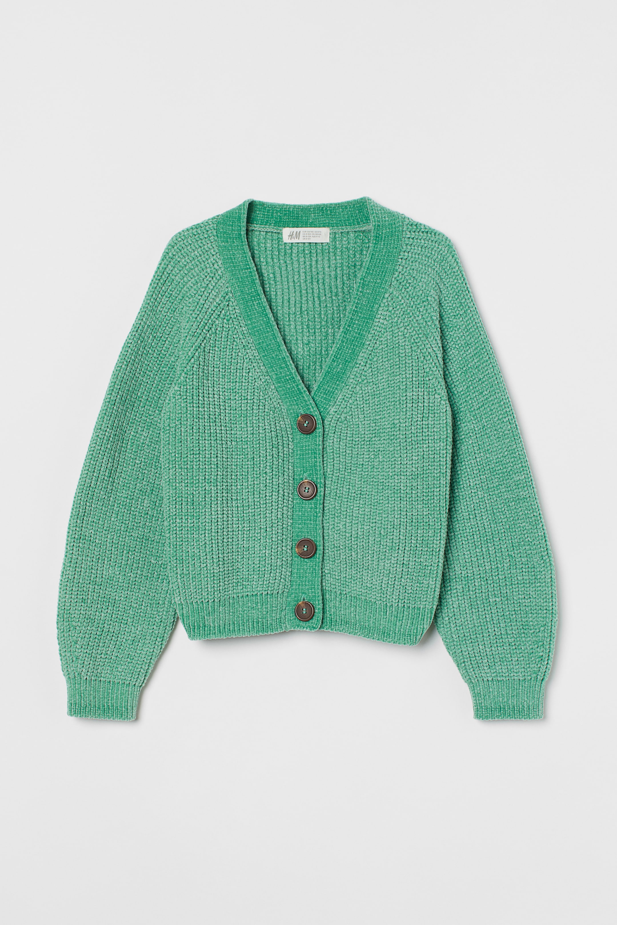 Zobrazit větší obrázek: Pletený propínací svetr - Světle zelená - DĚTI | H&M CZ 1