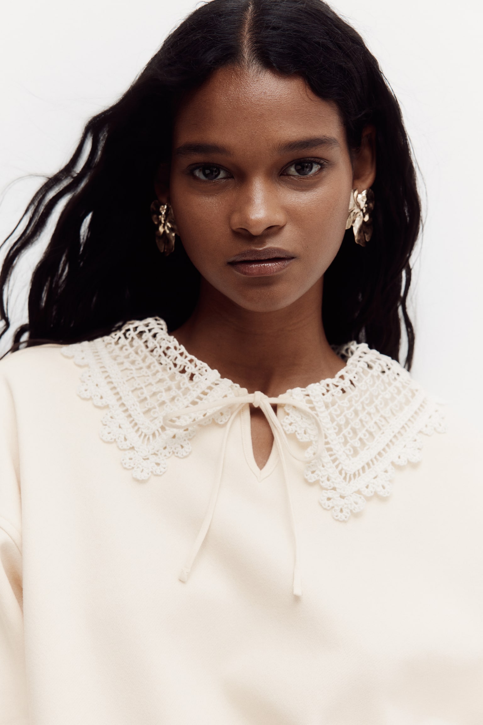 Collared sweatshirt - Light beige/Beige - 1