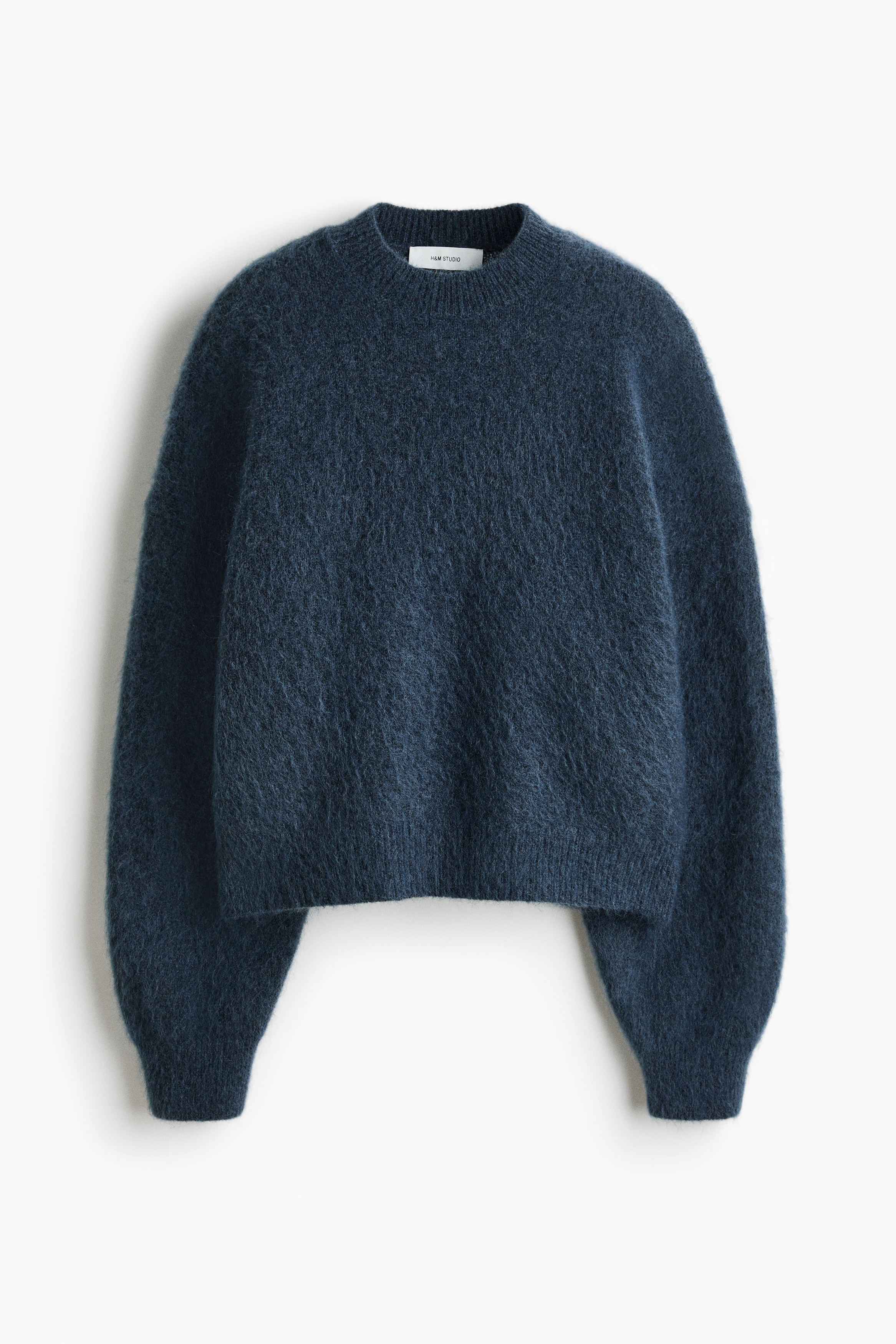 Brushed Mohair Blend Sweater - Pigeon blue/Black/Dusty mole