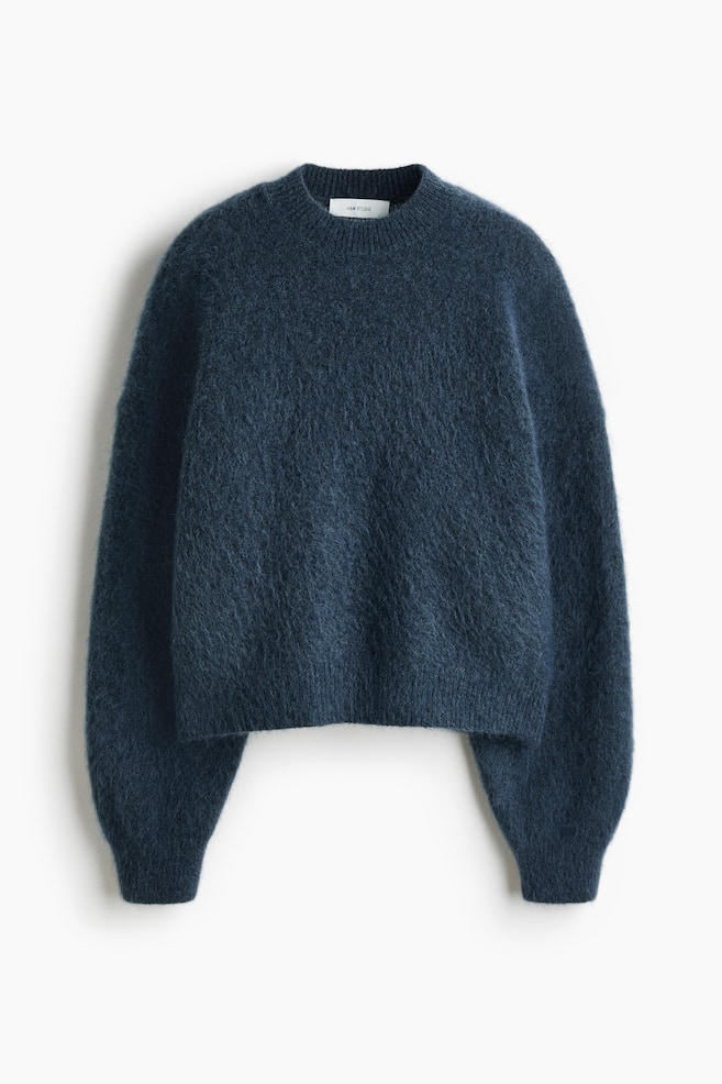 Brushed Mohair-Blend Sweater - Pigeon blue/Dusty taupe/Black - 1