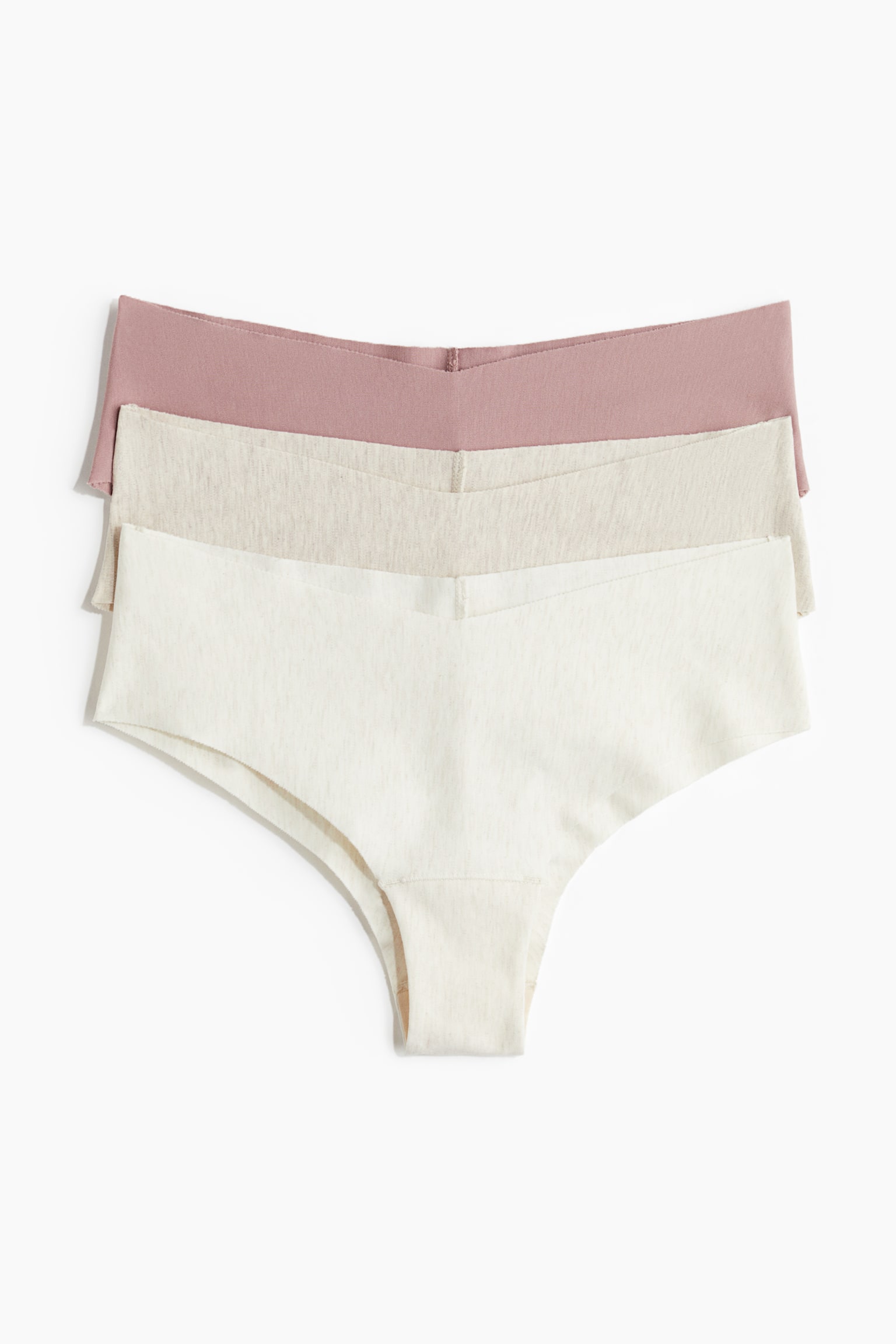 3-pack invisible hipster briefs - Light beige/Dusty pink/Pigeon blue/Light grey marl/White/Light grey marl/Black/Light beige/Beige/White/Light grey marl - 2