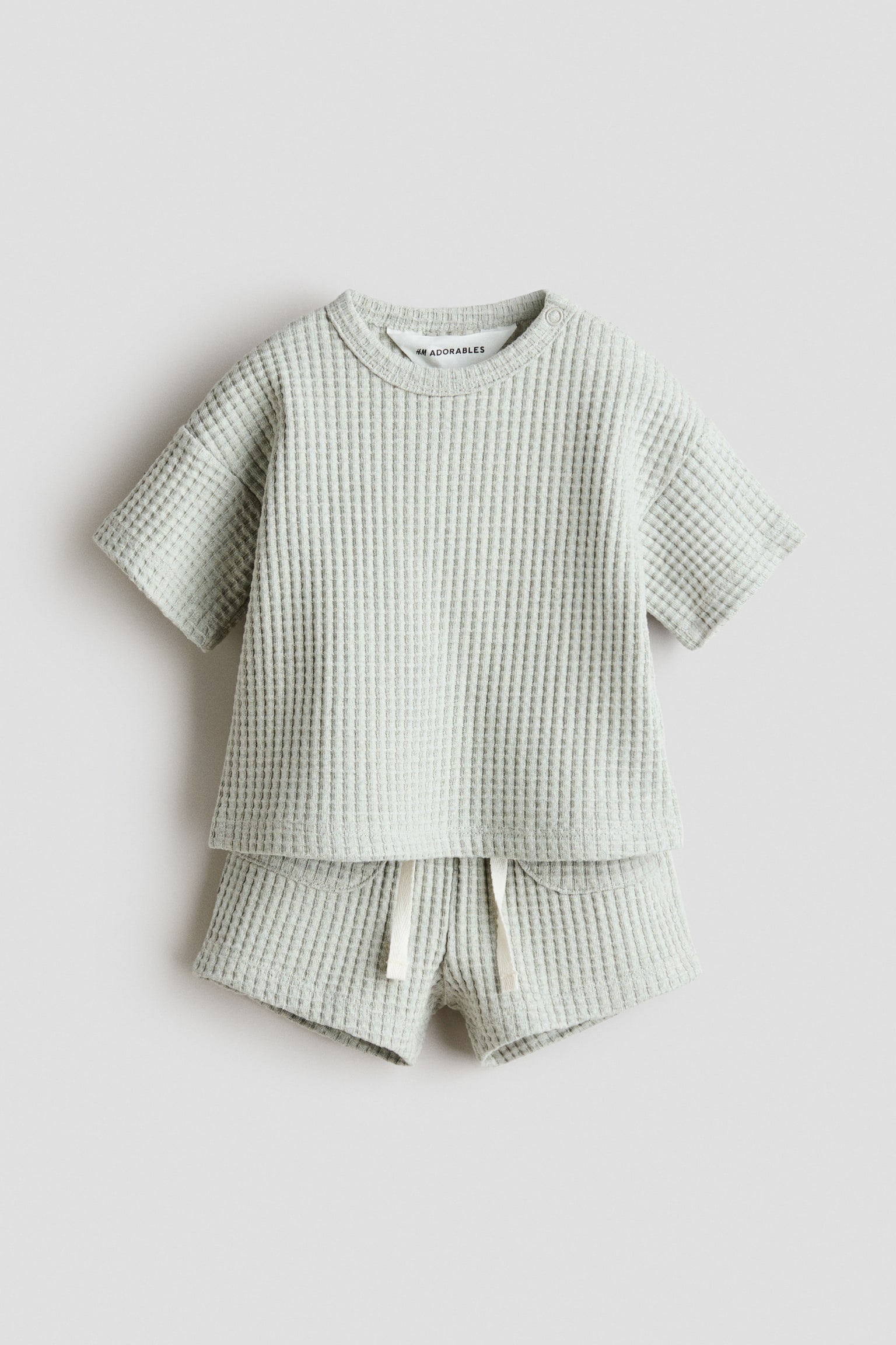Ensemble 2 pièces en coton gaufré - Vert clair - 2