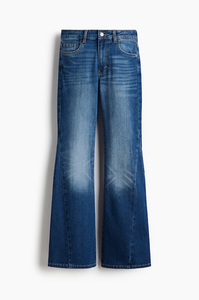 Flared High Jeans - Denim blue/Light denim blue/Dark denim blue - 1