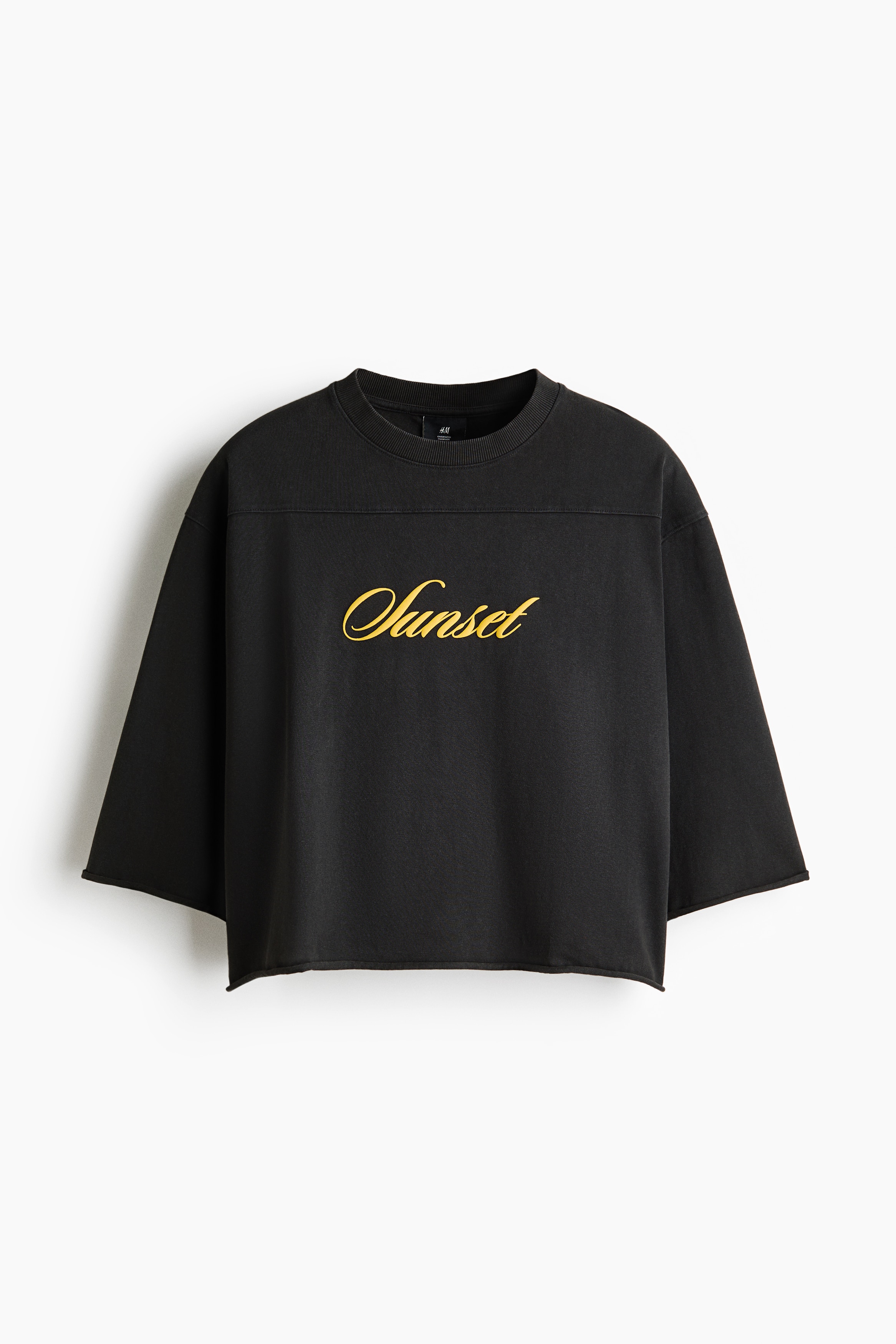 Playera Oversized Fit Boxy - Negro/Sunset/Crema