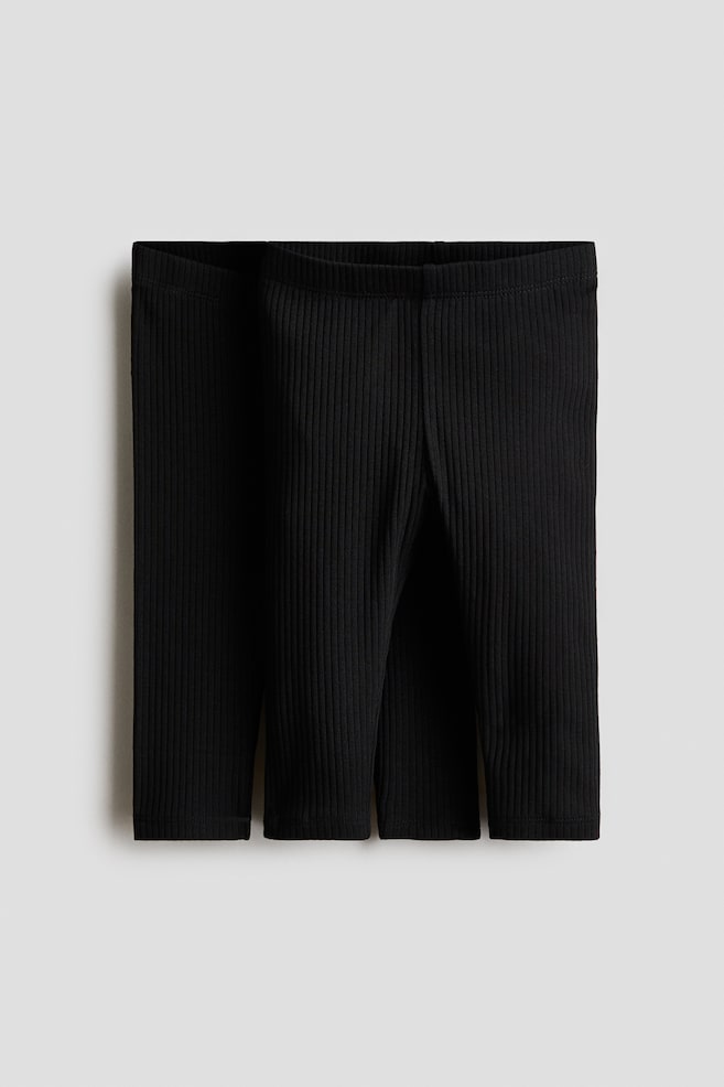 2er-Pack Leggings - Schwarz/Greige/Cremefarben/Hellgrün/Dunkelgrau/Hellblau/Herzen - 1