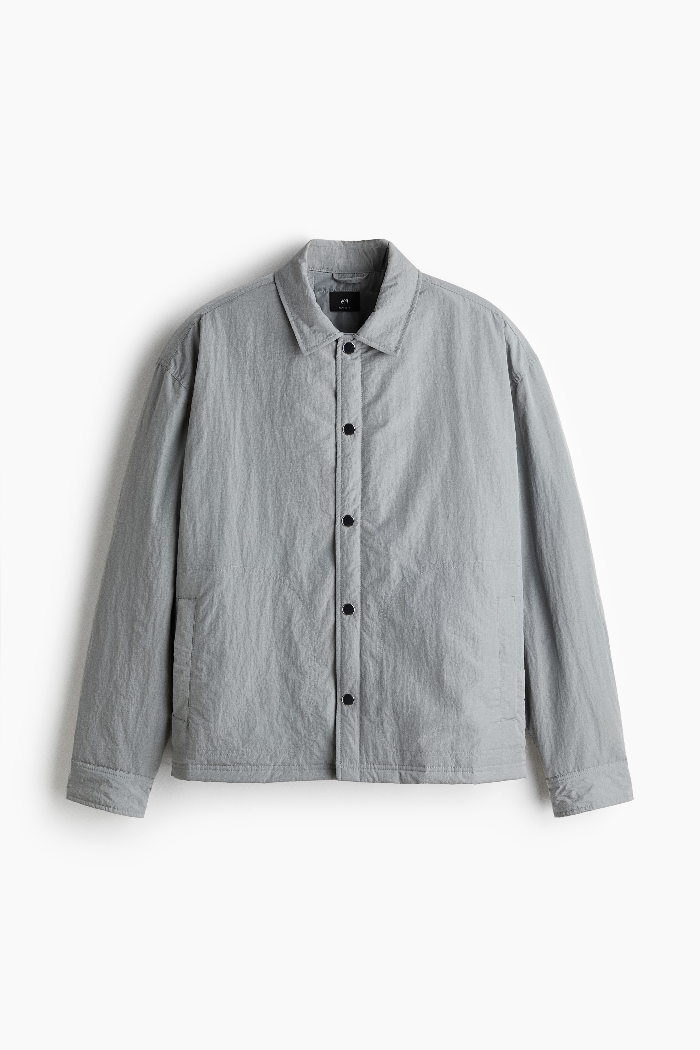 Relaxed Fit Padded nylon overshirt - Grey