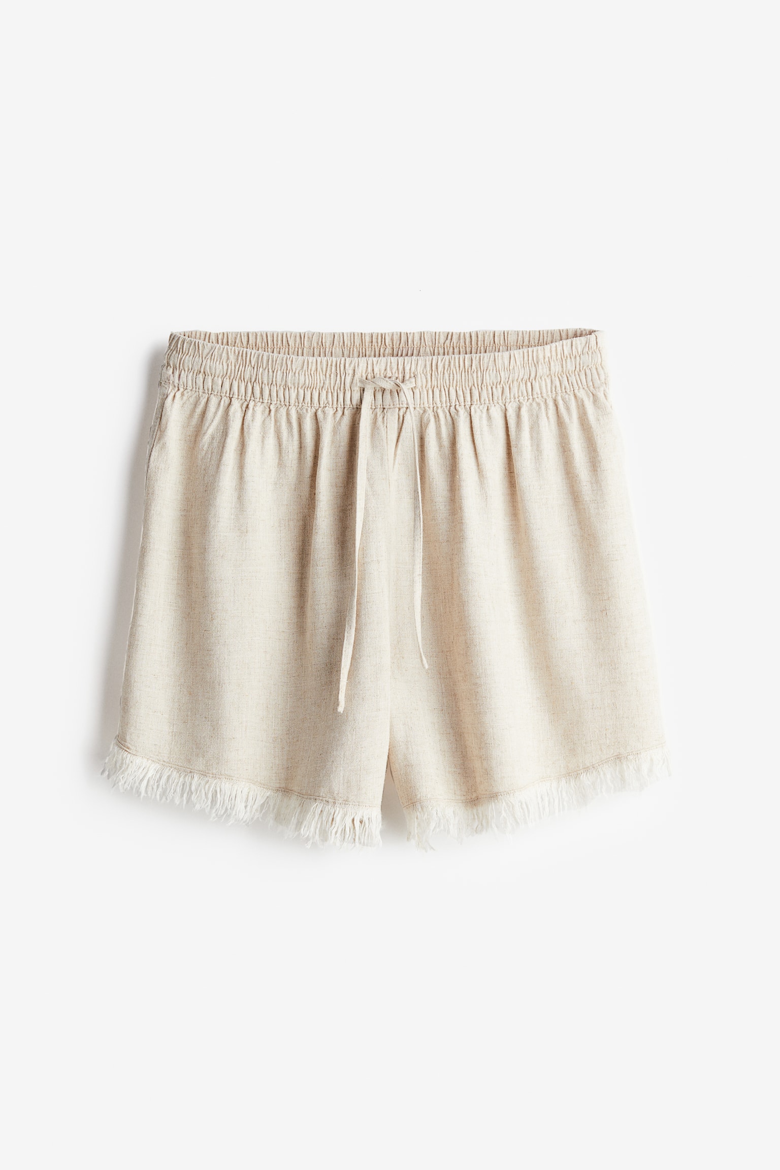 Linen Blend Pull On Shorts - Light beige/Black/Dark beige/Cream - 2