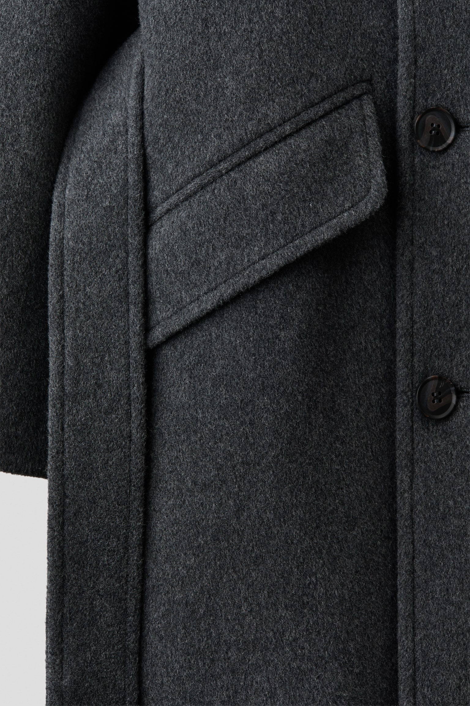 Мужское пальто H&M Belted Wool-Blend, цвет: Тёмный серый — фото 9
