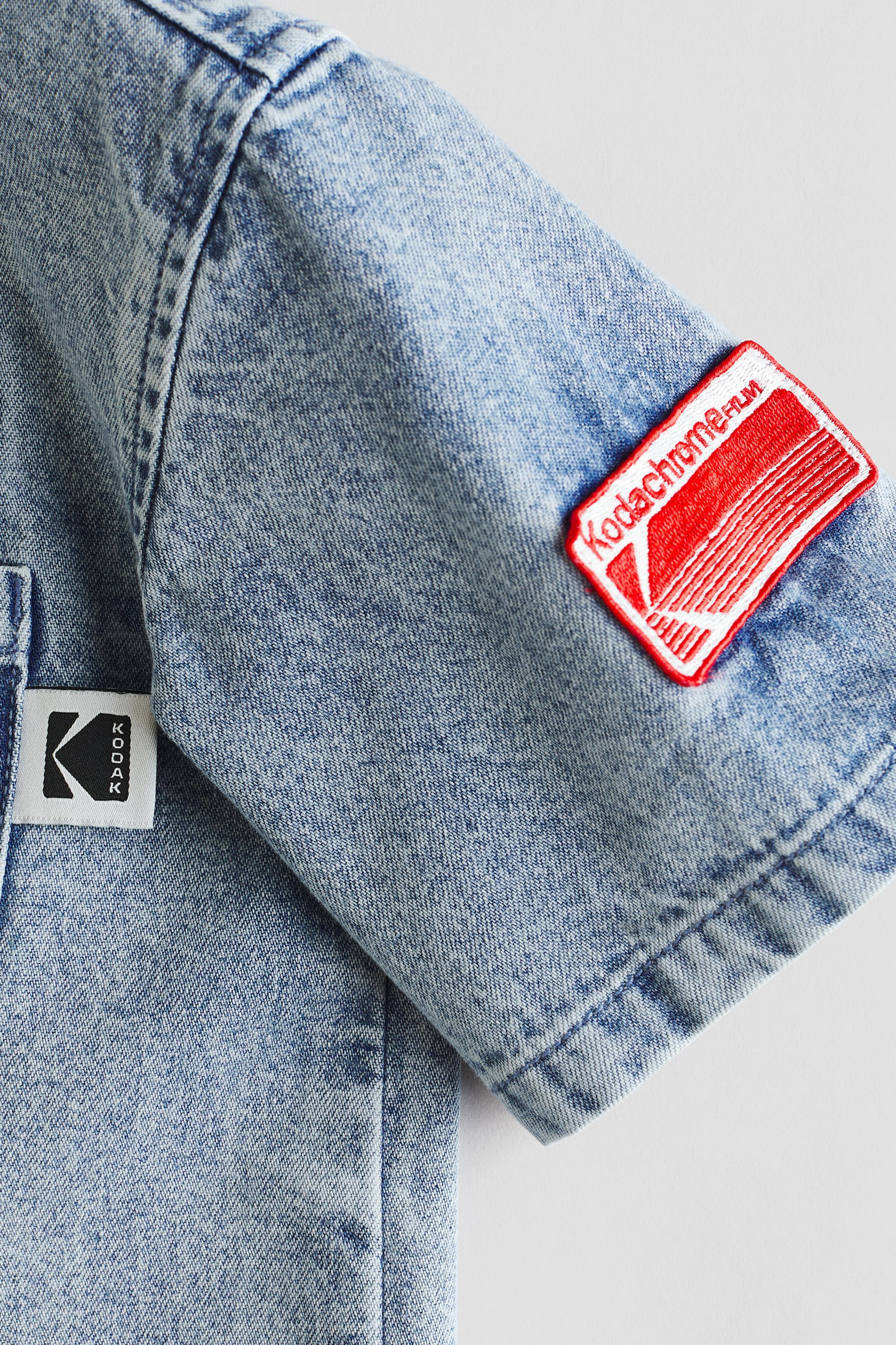 Short-sleeved denim shirt-Light denim blue/Kodak - 8