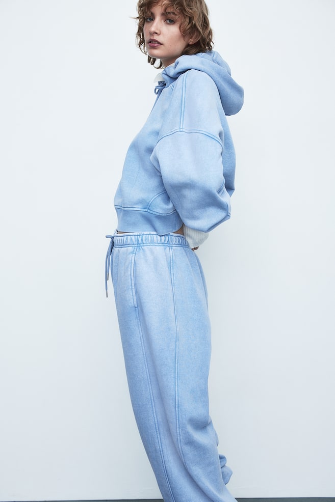Oversized washed-look hoodie - Light blue/Washed/Black/Green - 3