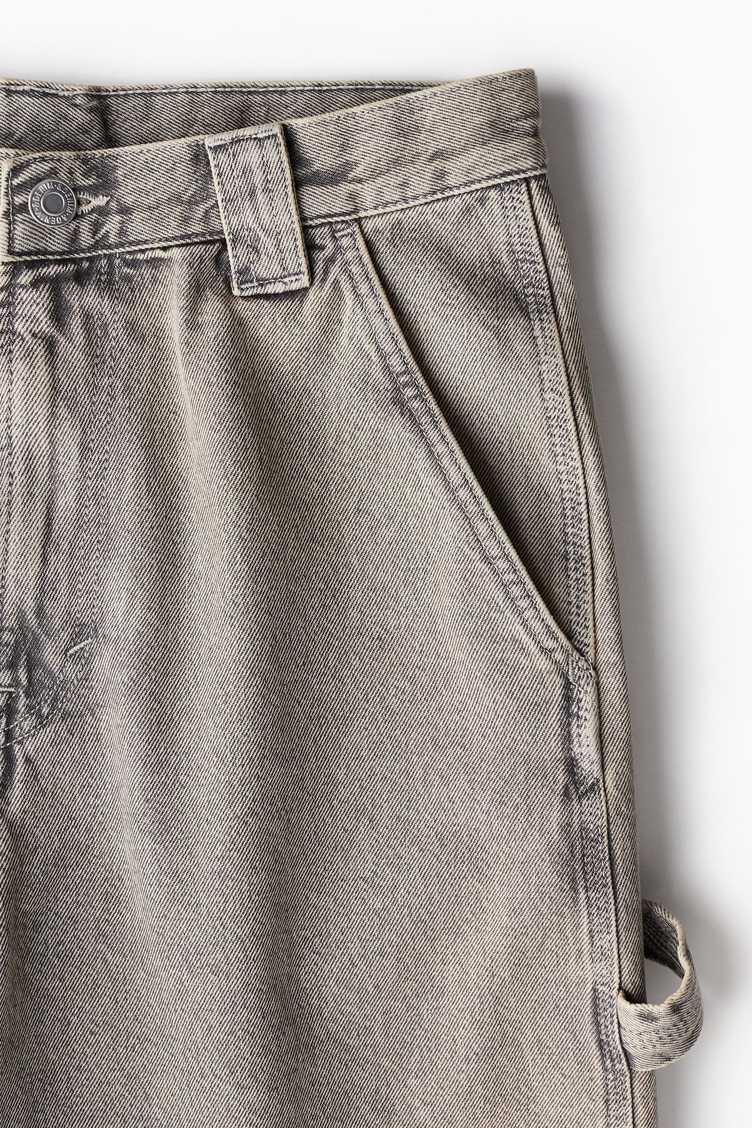 Baggy Denim carpenter shorts - Denim gray - 5