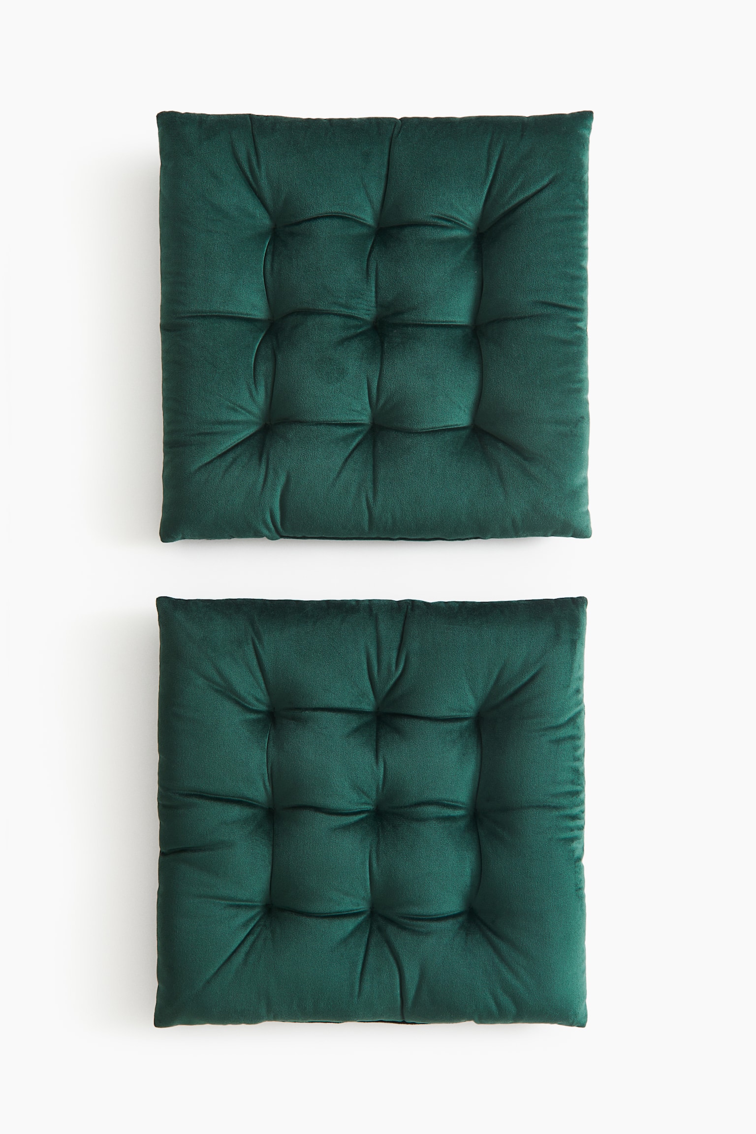 2-pack velvet seat cushions - Dark green/Dark grey - 1