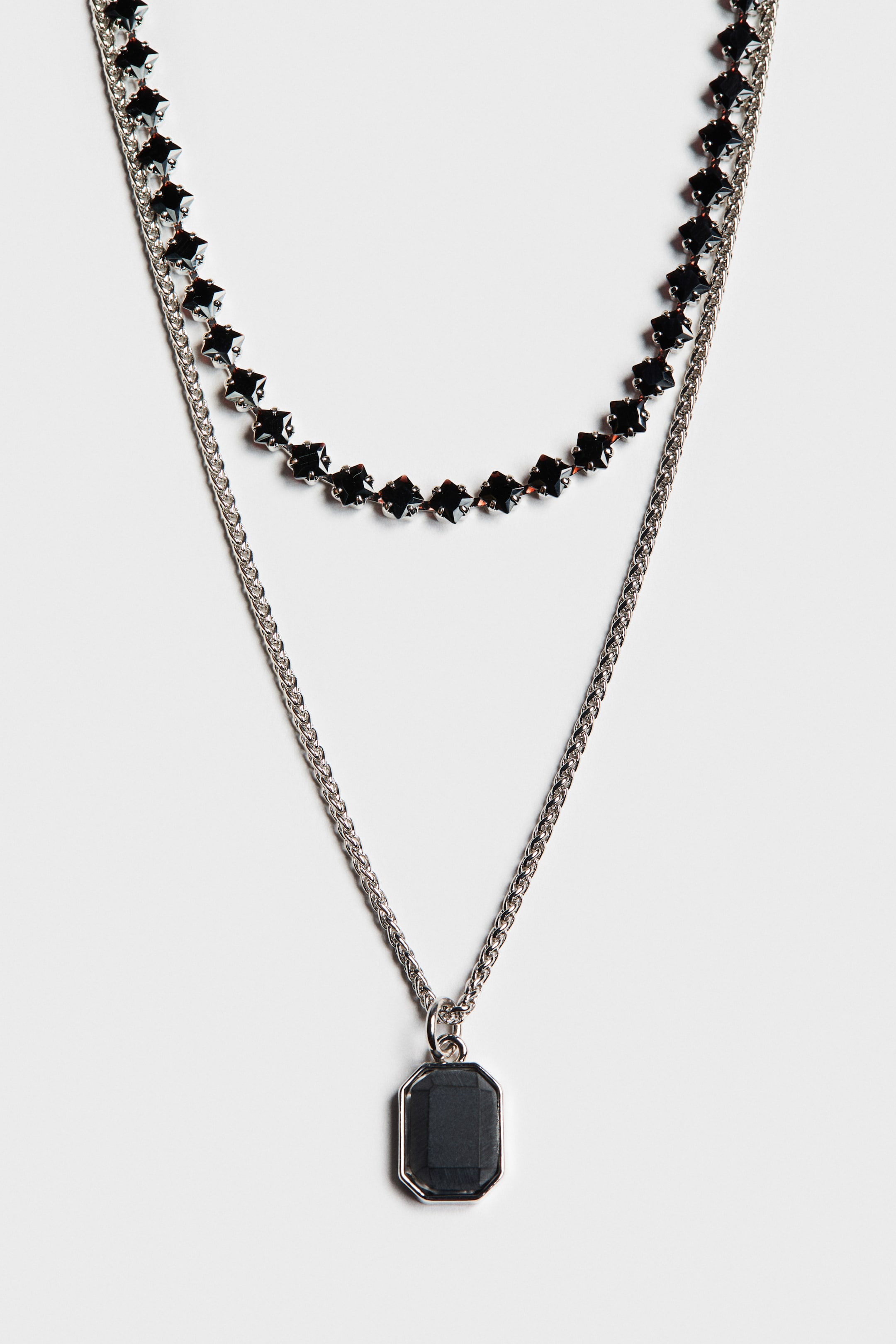 View larger image: 2-pack necklaces - Black/Silver-coloured - Men | H&M IN 1
