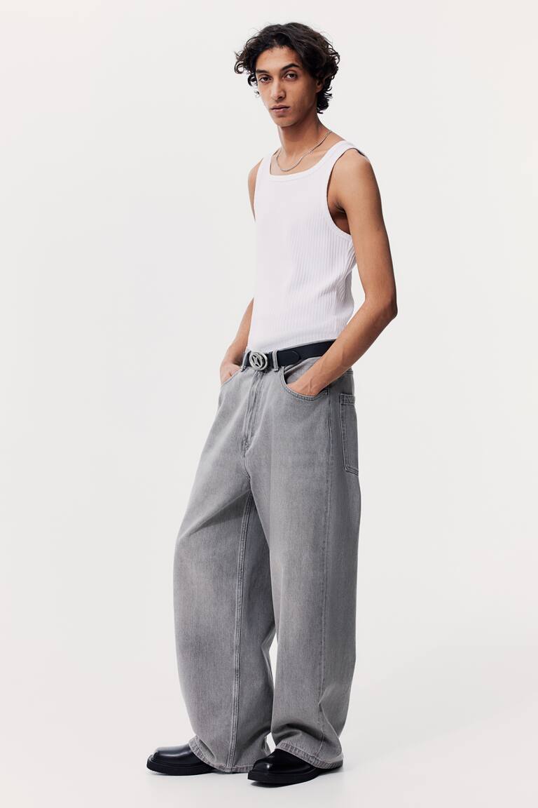 Super Baggy Jeans Hm Uomo Abbigliamento Super Baggy Jeans Grigio