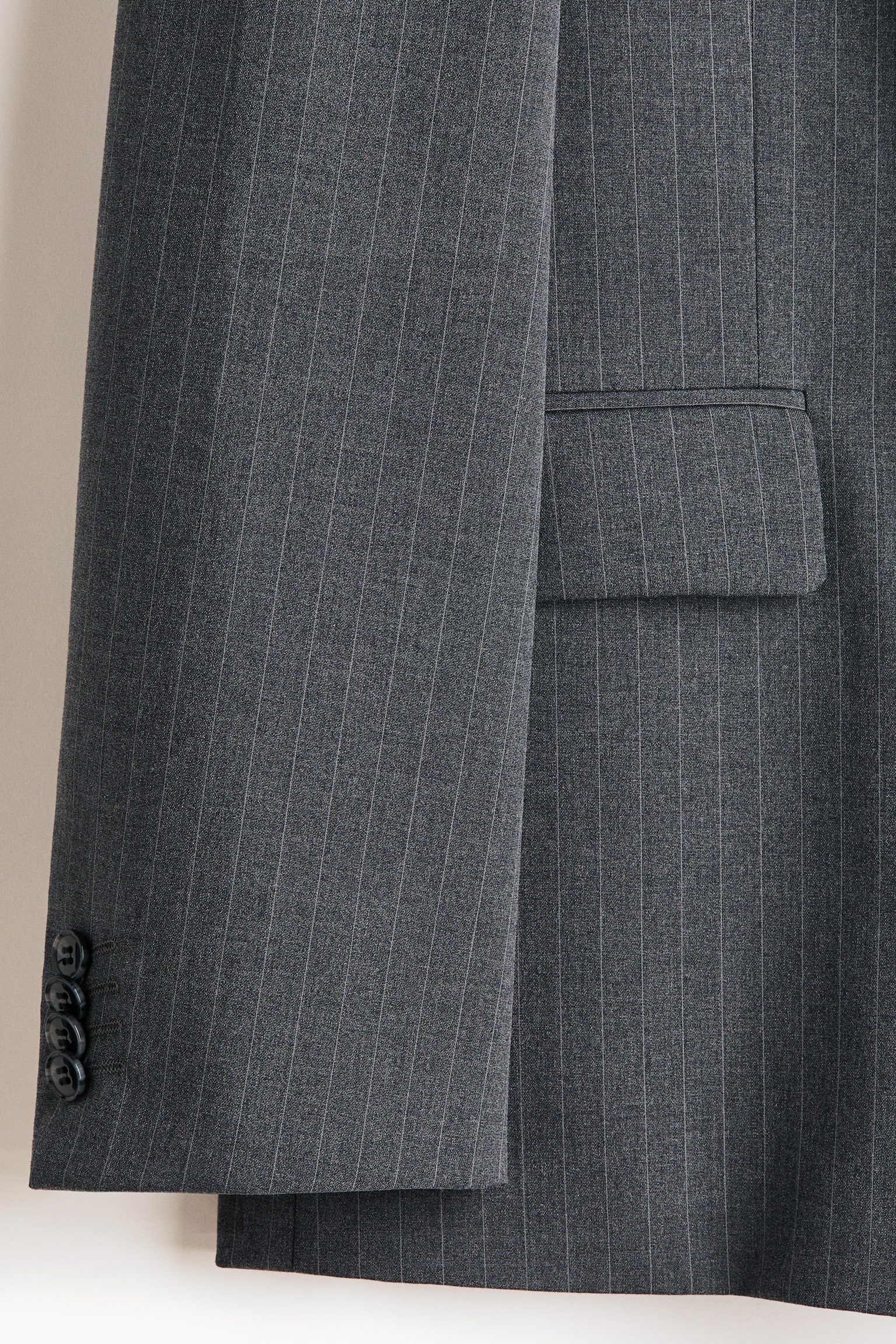 Однобортний піджак Oversized Fit - Сірий/тонка смужка - 5