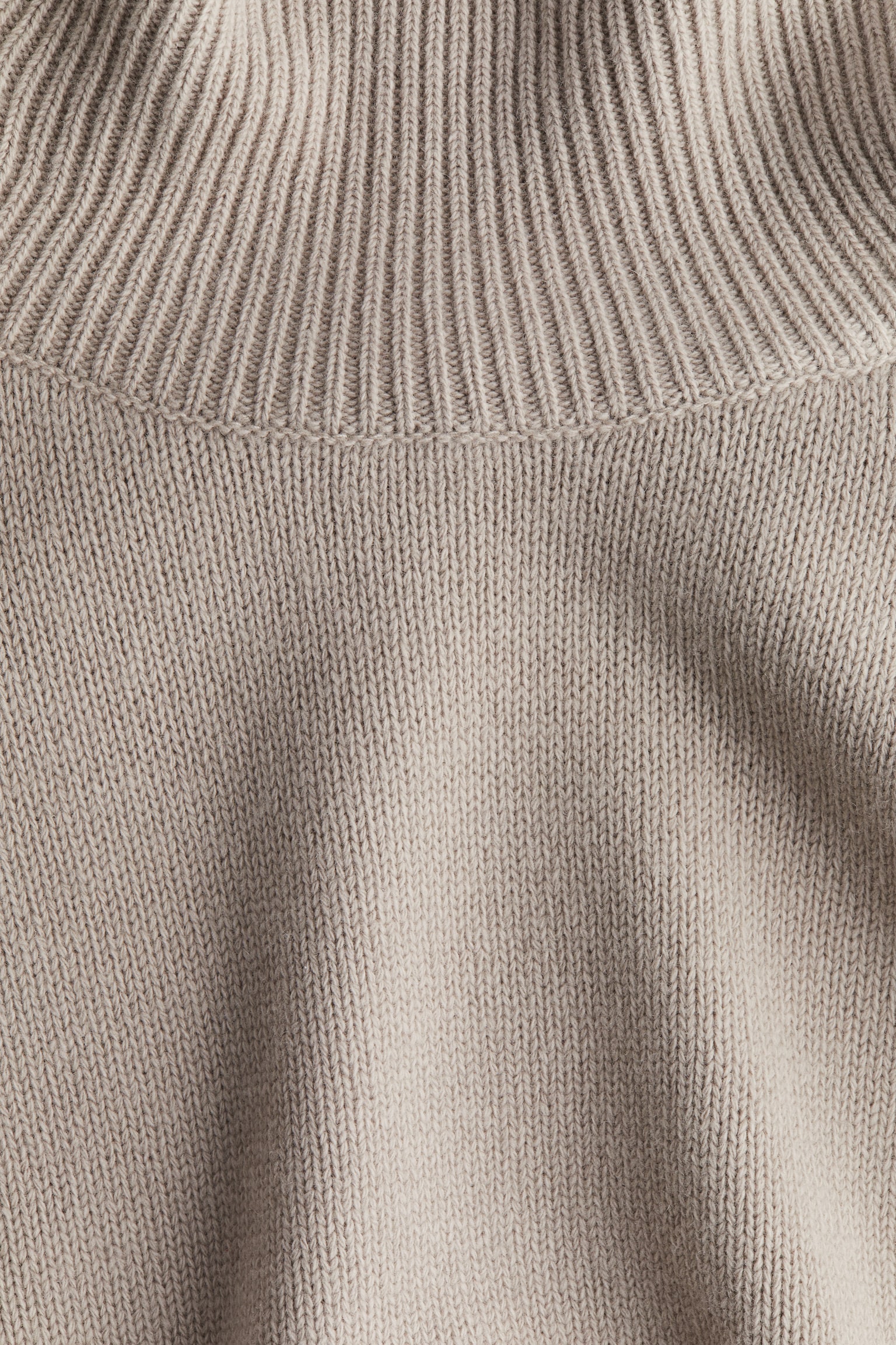 Cashmere-blend polo-neck jumper - Light greige/Dark grey marl/Natural white/Dark brown - 5