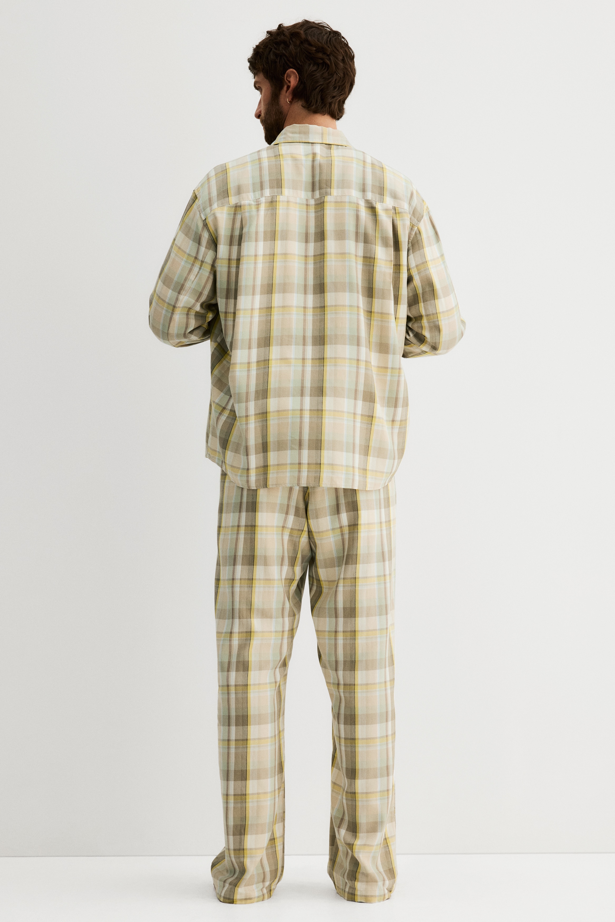 Lyocell-blend pyjama shirt and bottoms