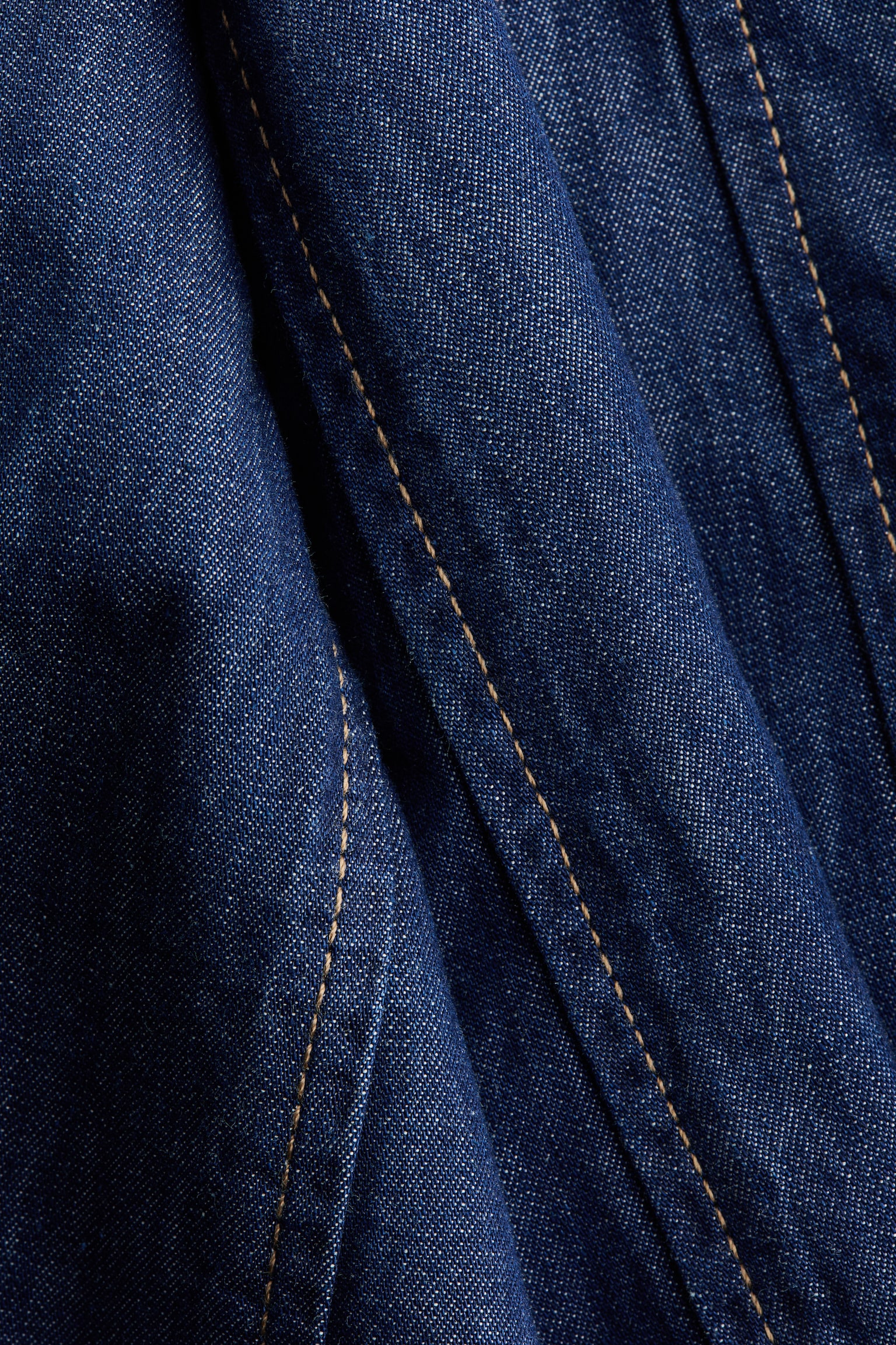 Женская юбка H&M Pleated Denim Skirt, цвет: Тёмный джинсовый синий — фото 6