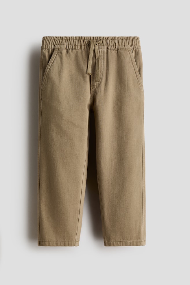 Pantalón en sarga de algodón - Beige caqui oscuro/Beige/Azul empolvado oscuro/Verde caqui claro - 1