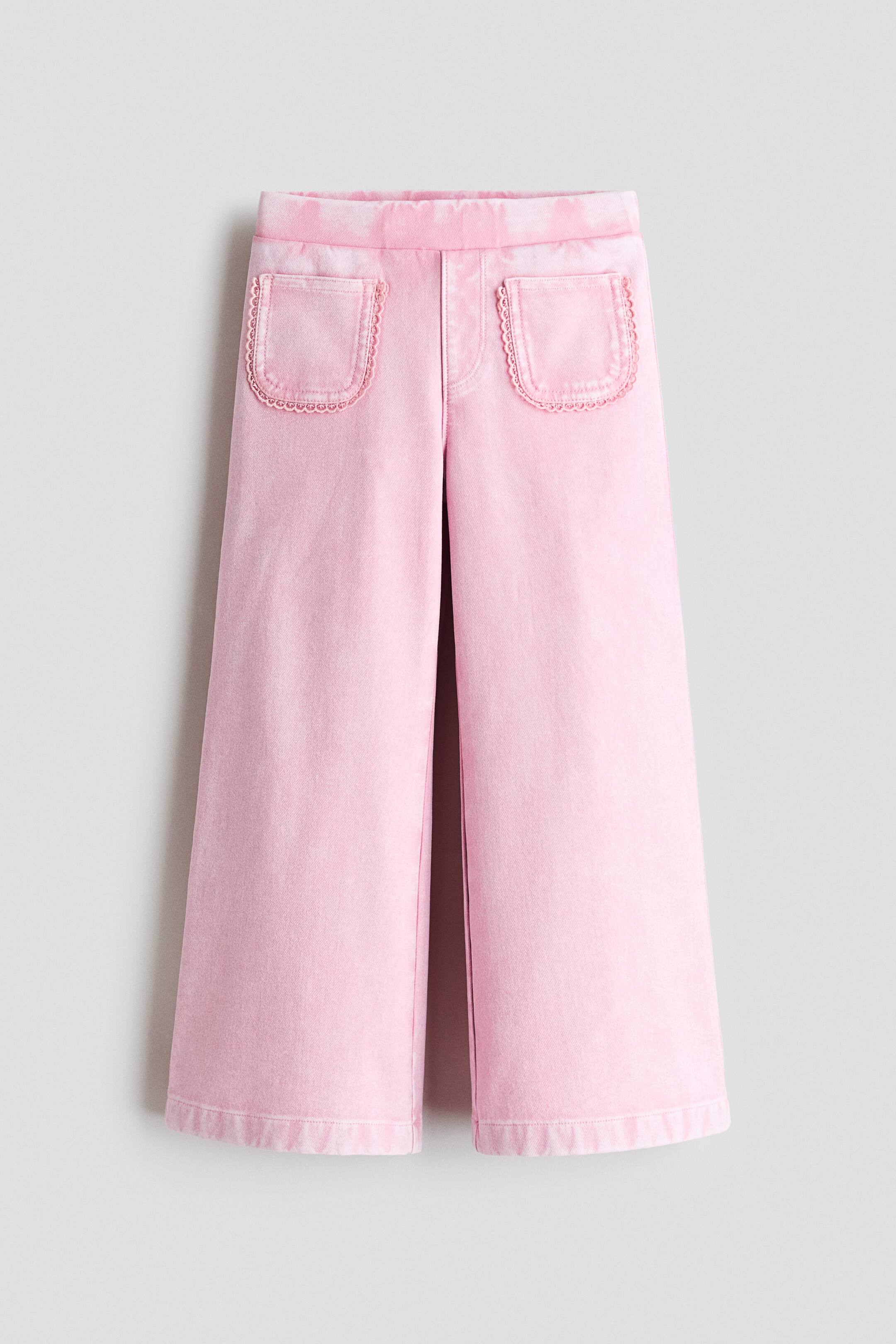 View larger image: Denim-look flared jeggings - Light pink - Kids | H&M 1