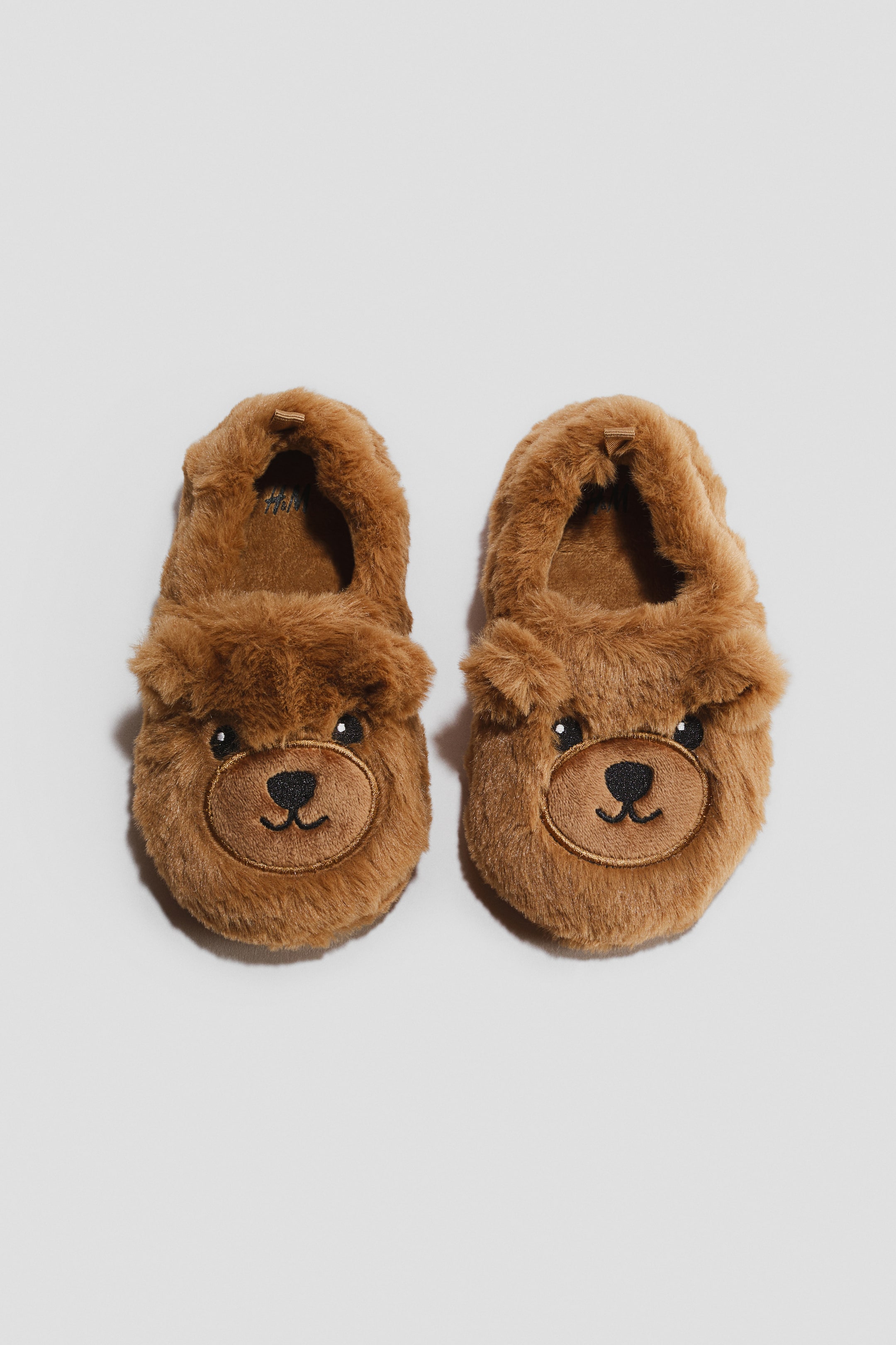 View larger image: Soft appliquéd slippers - Brown - Kids | H&M 1
