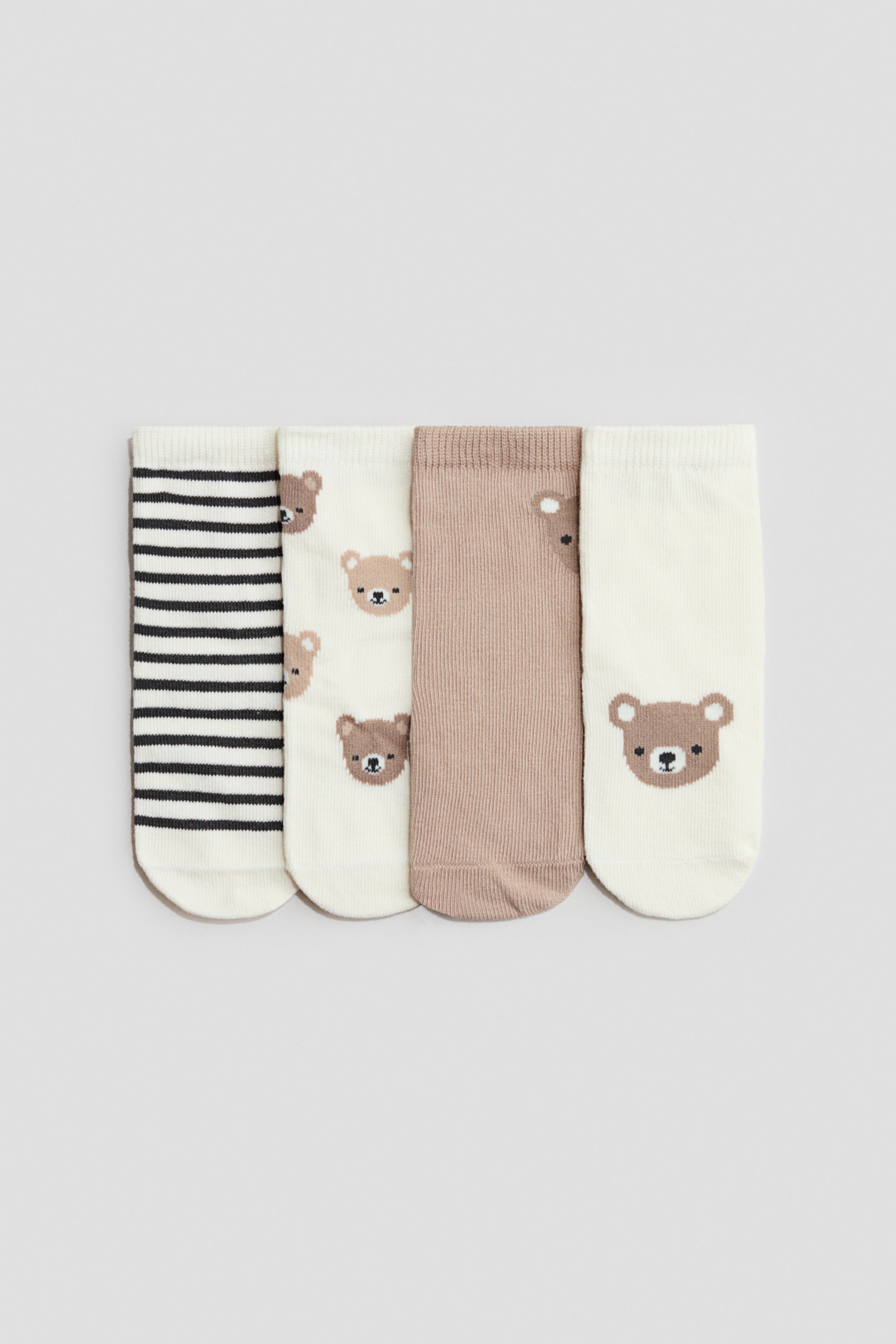 Ampliar la imagen: 4-pack de calcetines - Crema/Osos de peluche - Kids | H&M MX 1