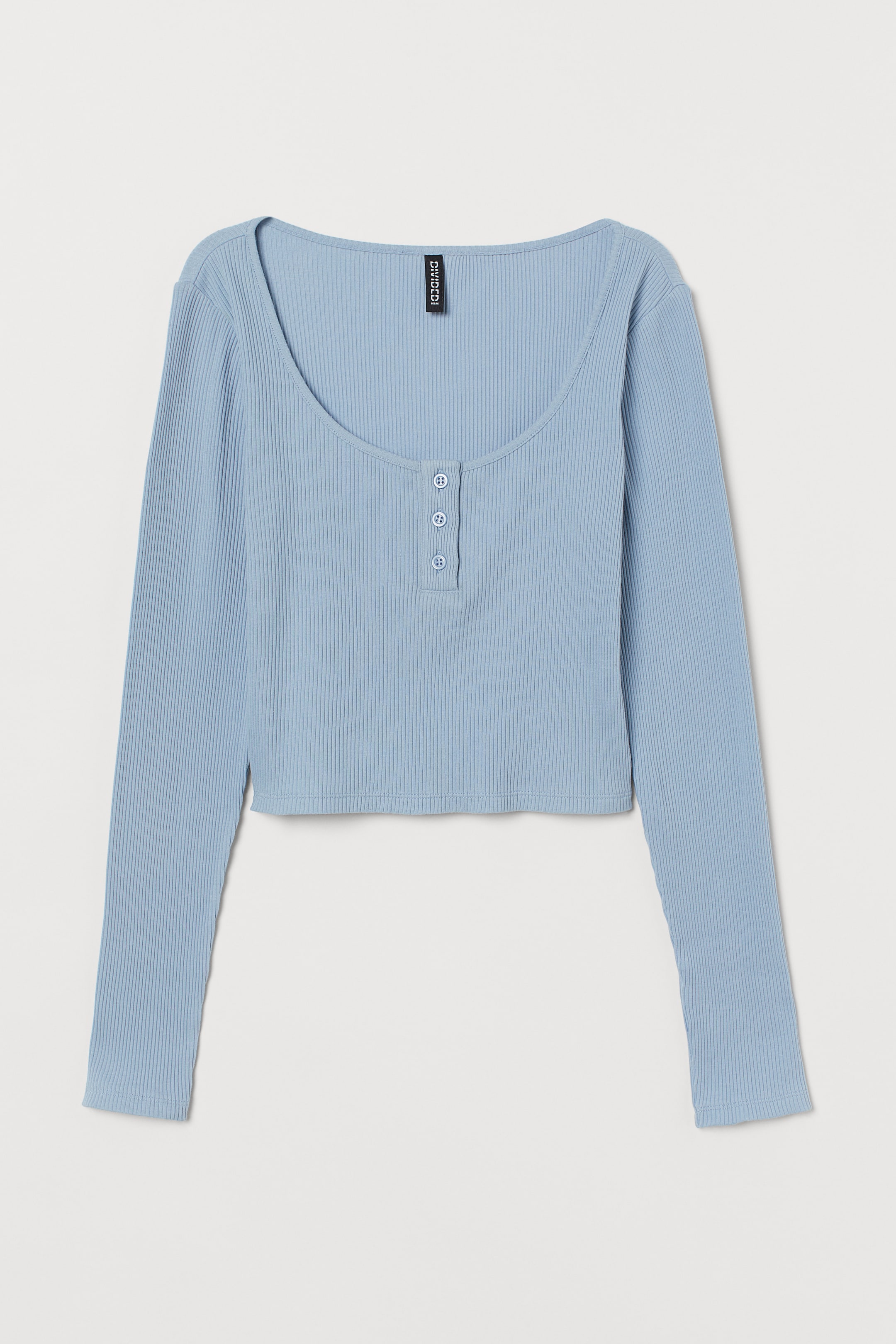 View larger image: Cropped jersey top - Light blue - Ladies | H&M HK 1