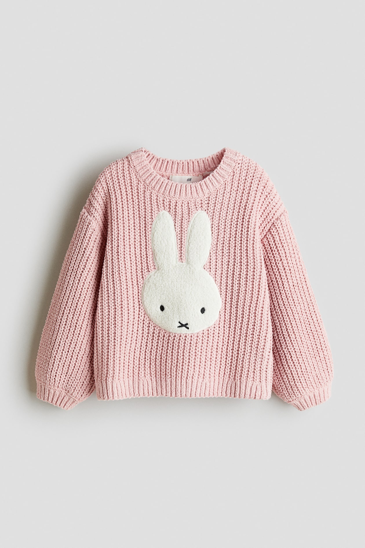 Appliquéd Chenille-Knit Sweater - Light pink/Miffy - Kids | H&M US