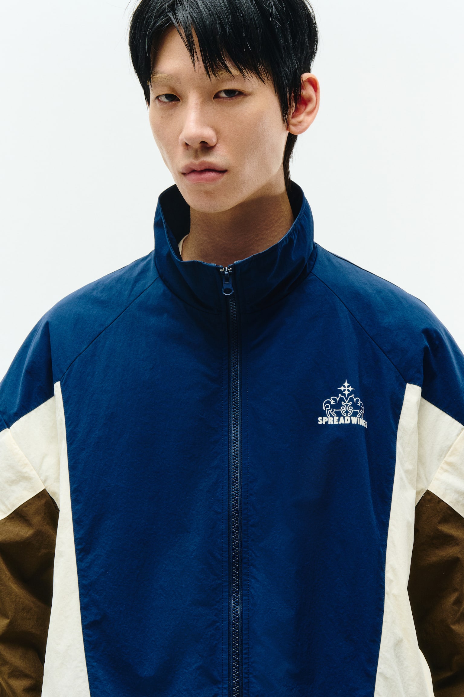 윈드프루프 패딩 재킷 - 다크 블루/Spread Wings/베이지/컬러블록 - 6